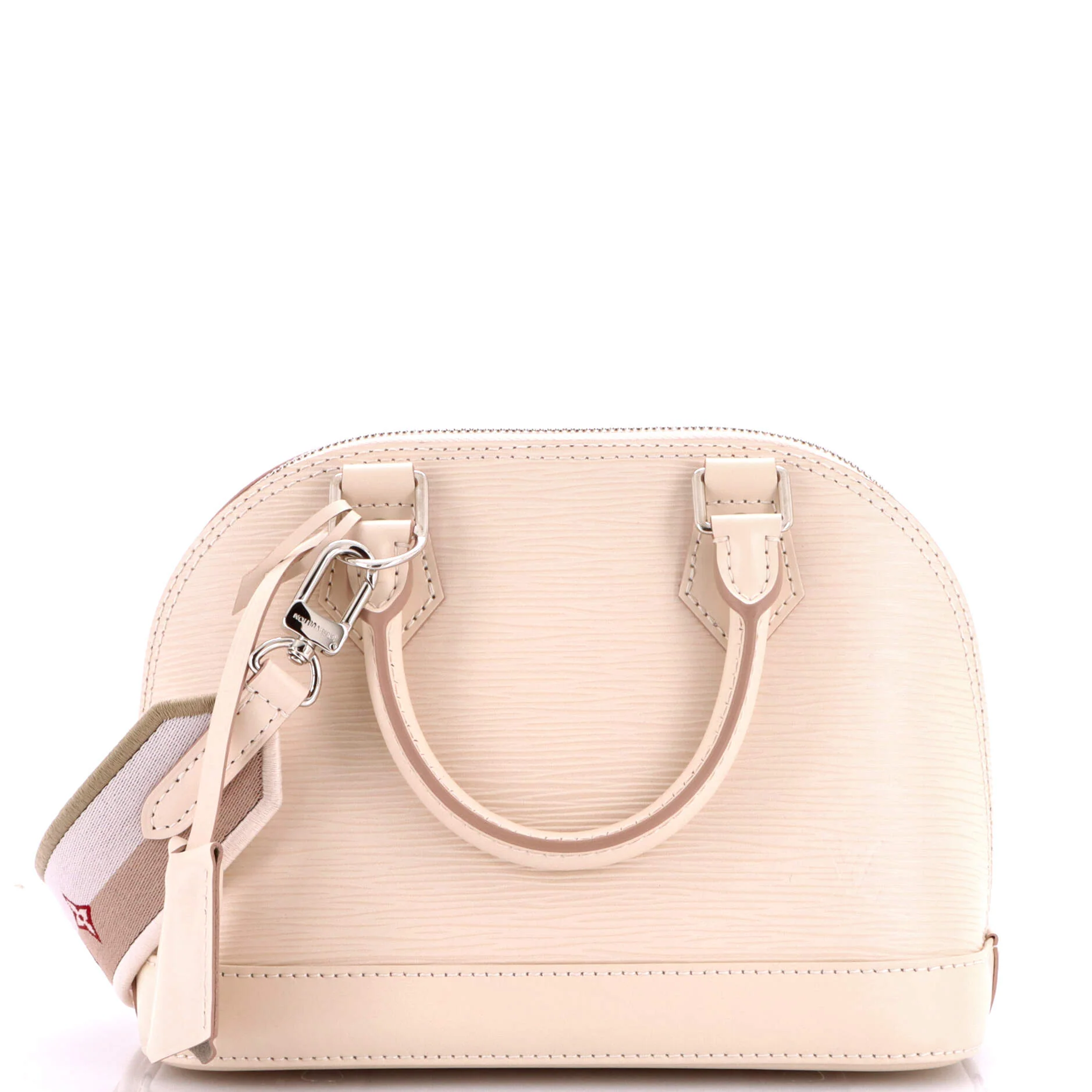 Alma Handbag Epi Leather with Logo Jacquard Strap BB