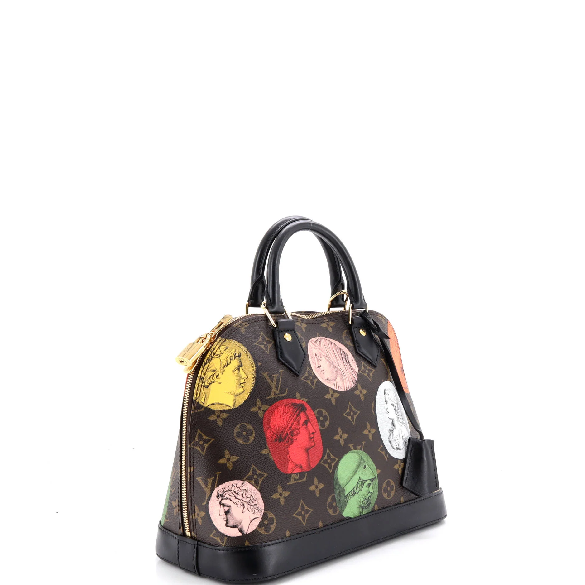 Alma Handbag Limited Edition Fornasetti Cameo Monogram Canvas PM - Image 2