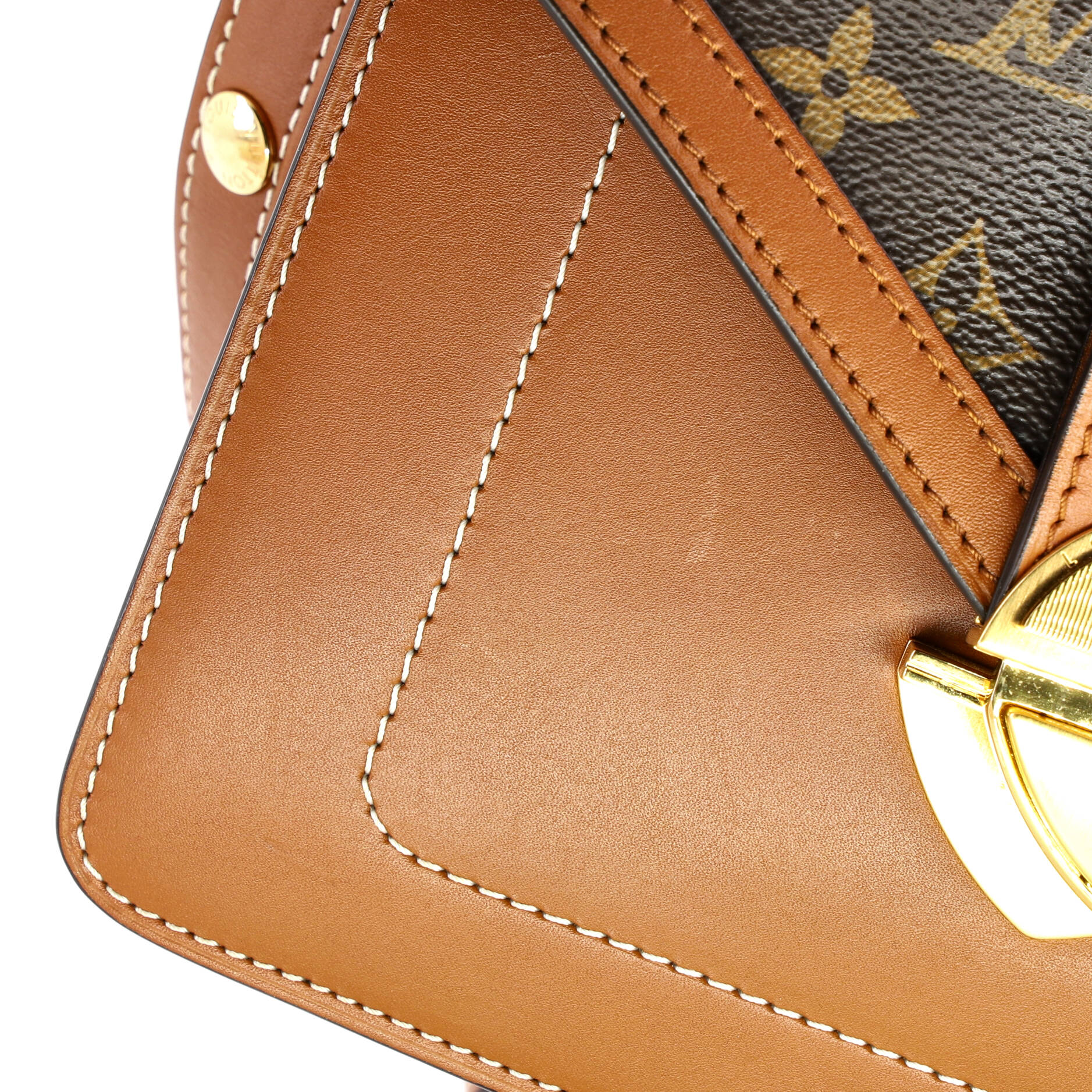 Biface Handbag Leather and Reverse Monogram Canvas - Image 8