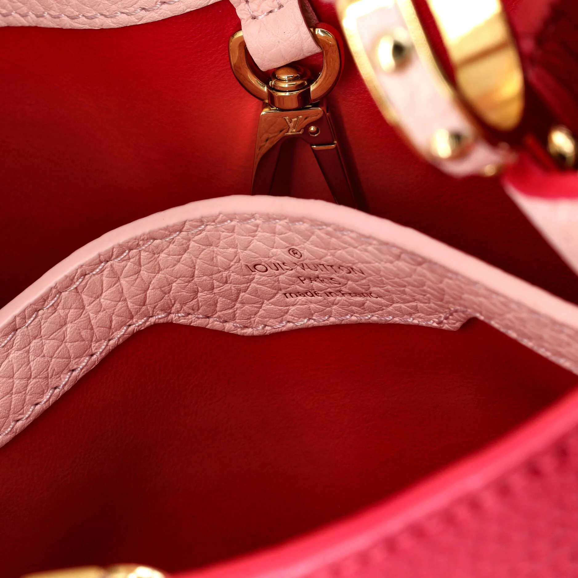 Braided Chain Capucines Bag Taurillion Leather BB - Image 7