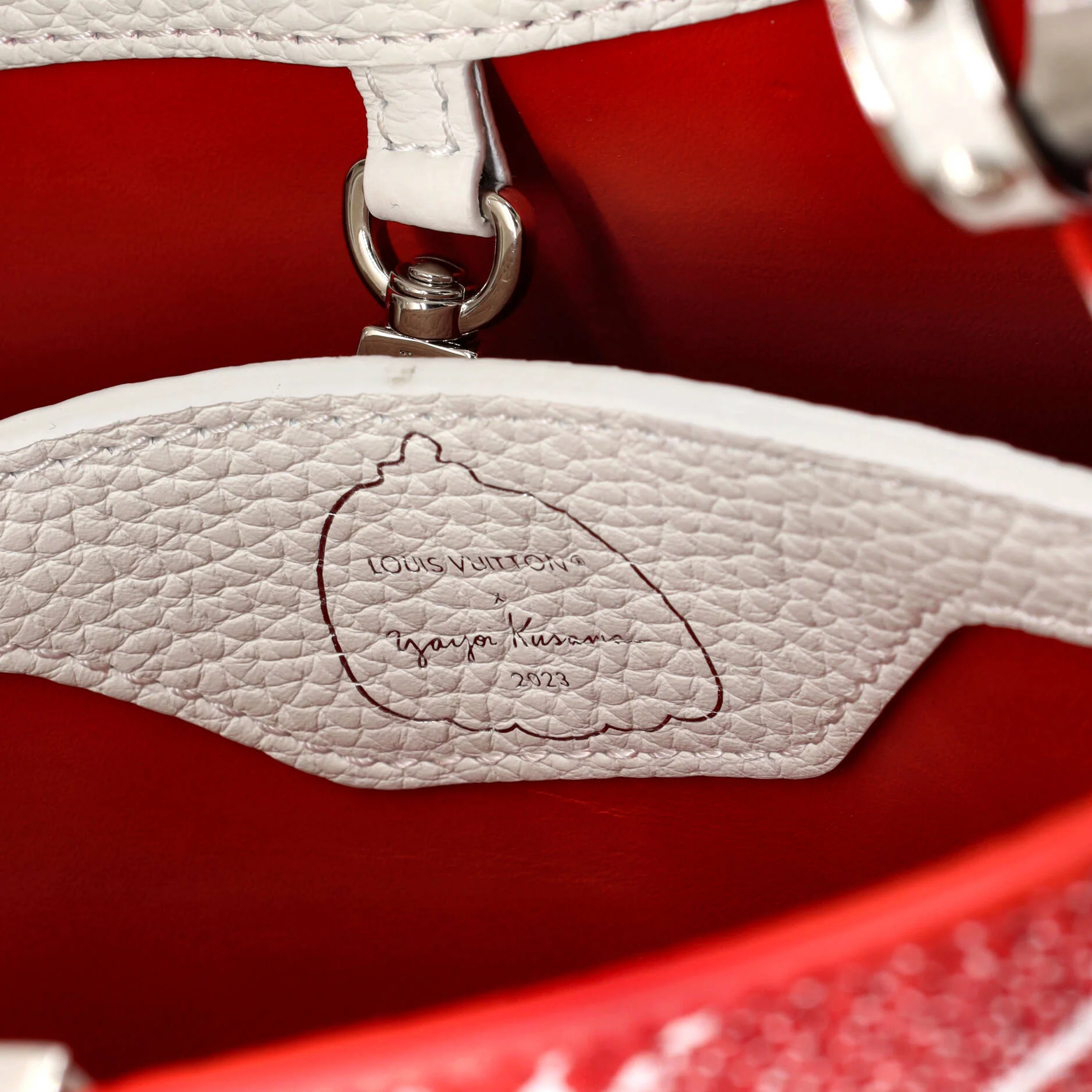 Capucines Bag Yayoi Kusama Flower Infinity Dots Taurillon Leather BB - Image 6