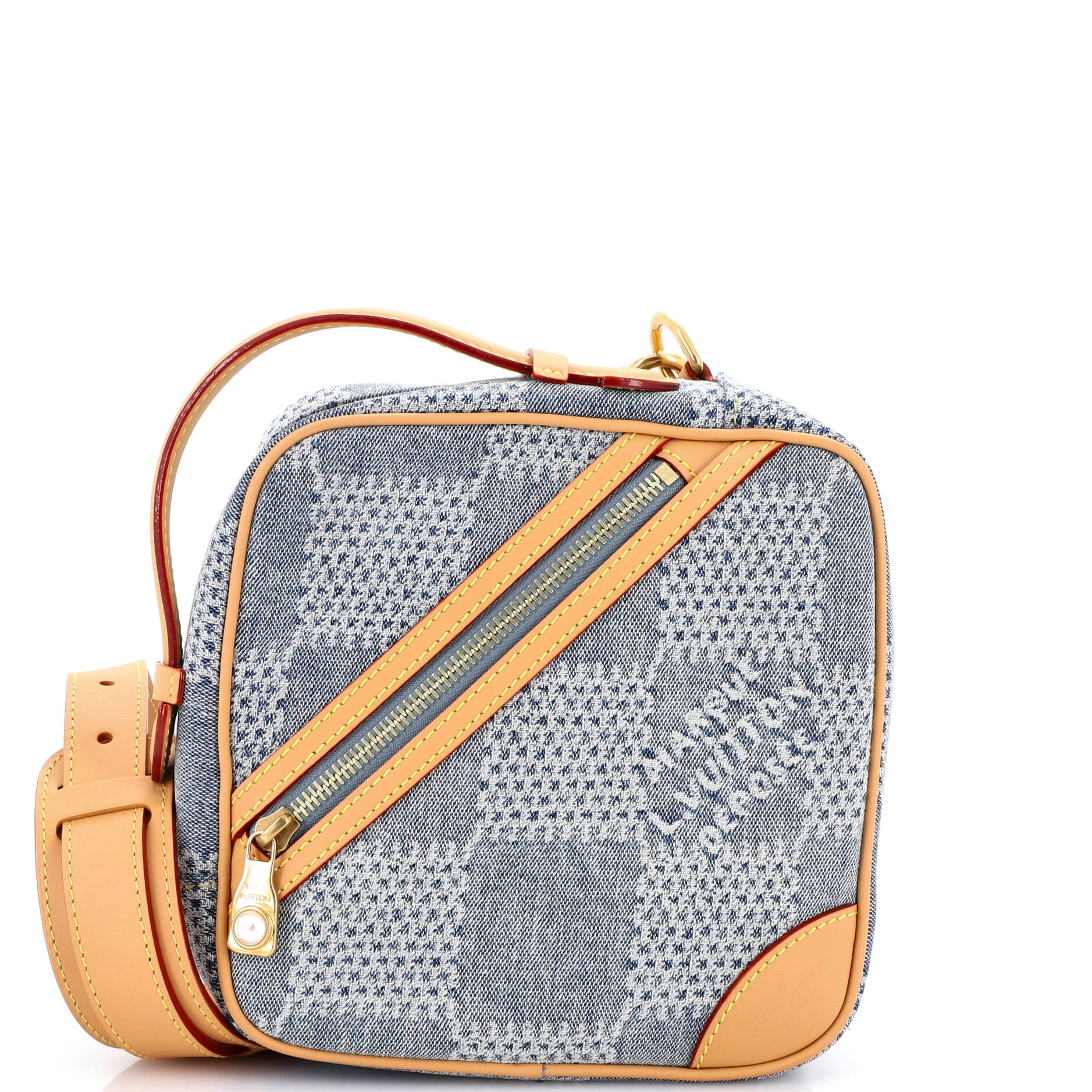Chess Messenger Bag Damier 3D Denim