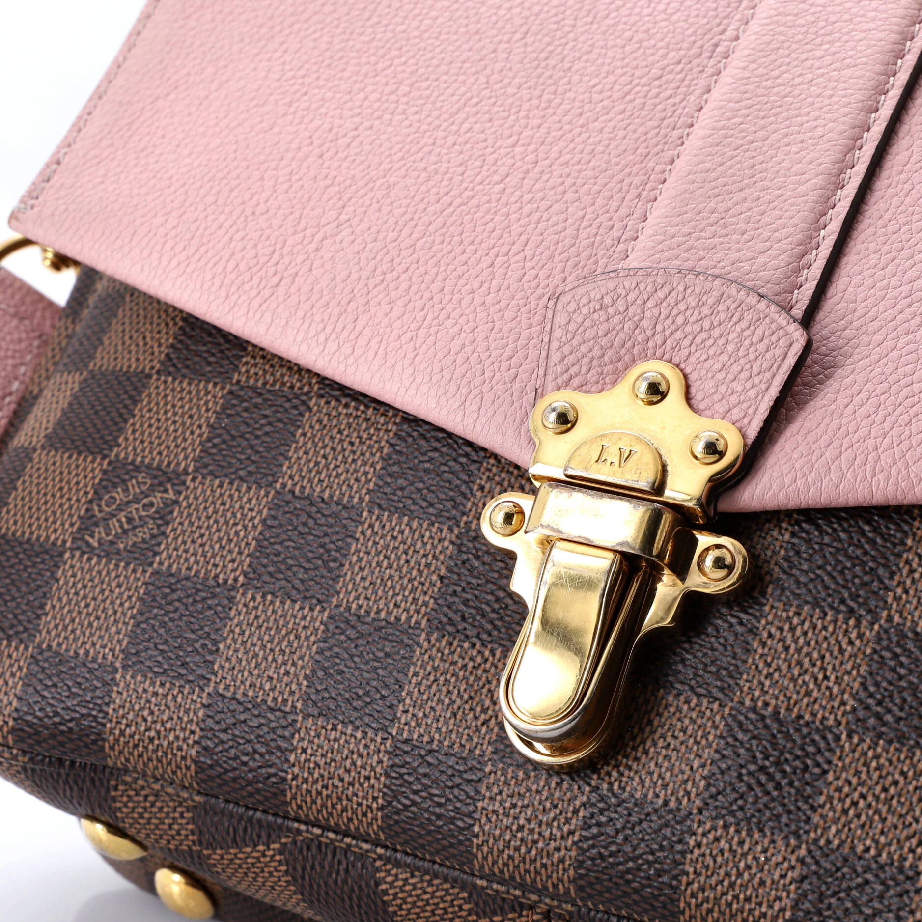 Clapton Handbag Damier and Leather PM - Image 6