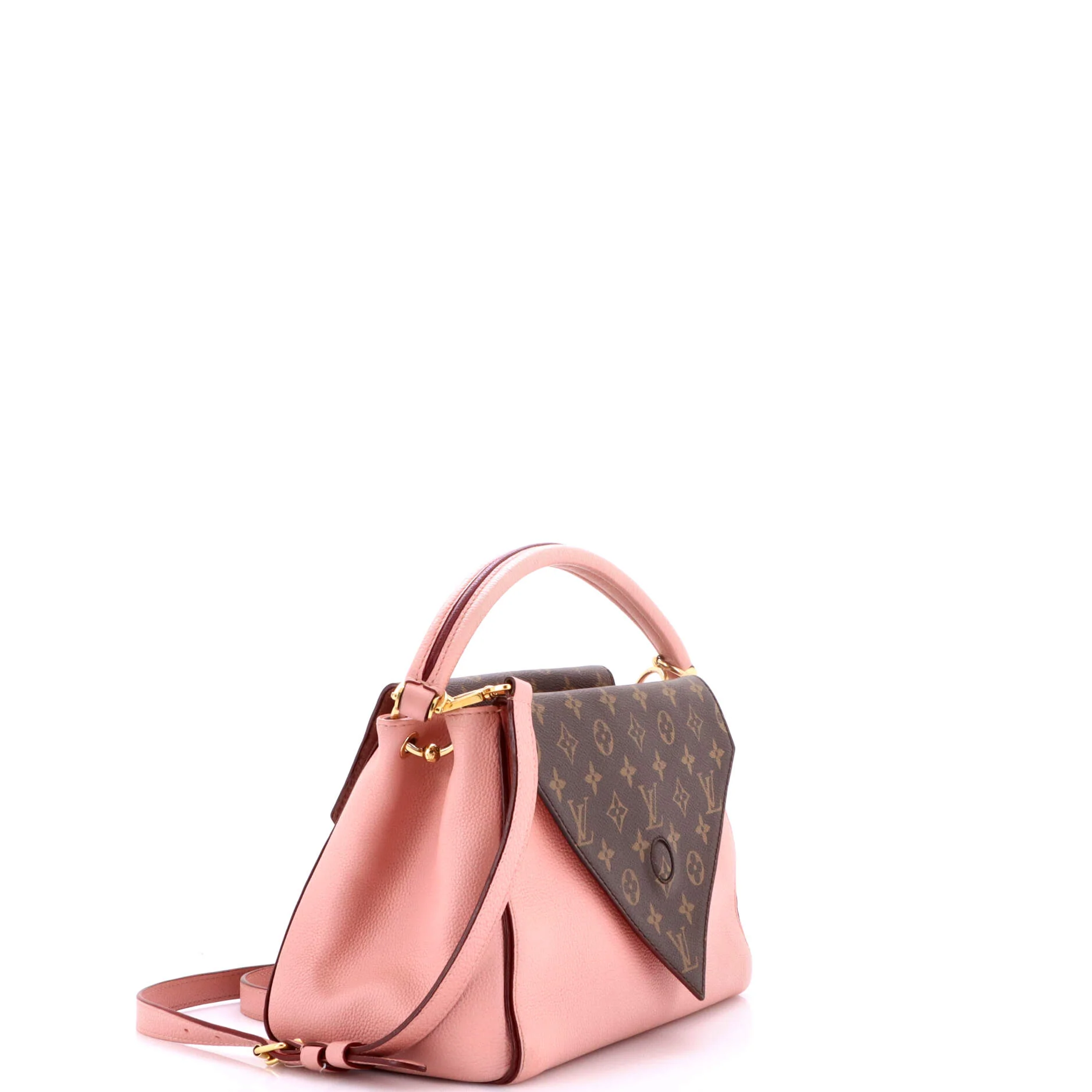 Double V Handbag Calfskin with Monogram Canvas - Image 2