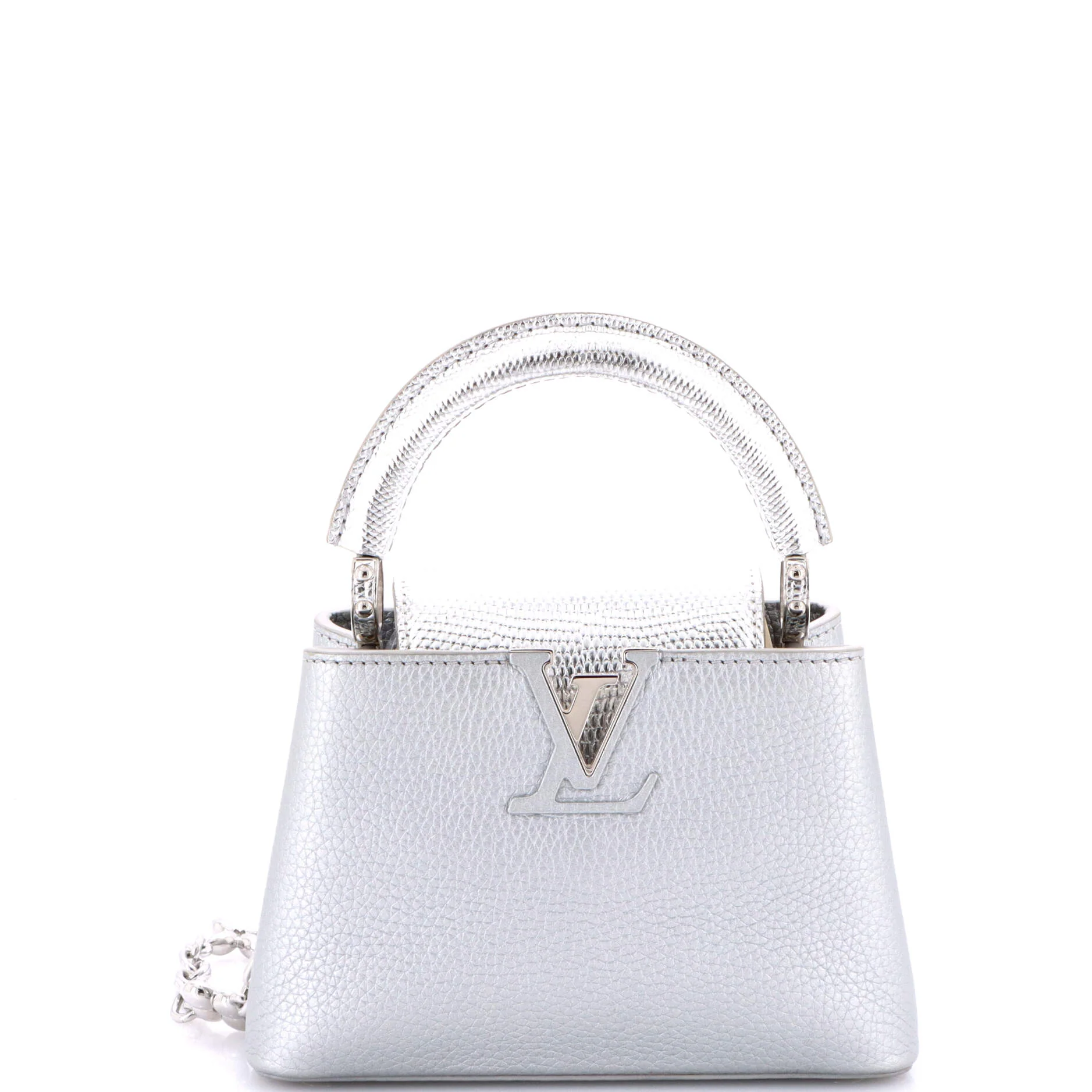 Flower Chain Capucines Bag Leather with Lizard Mini