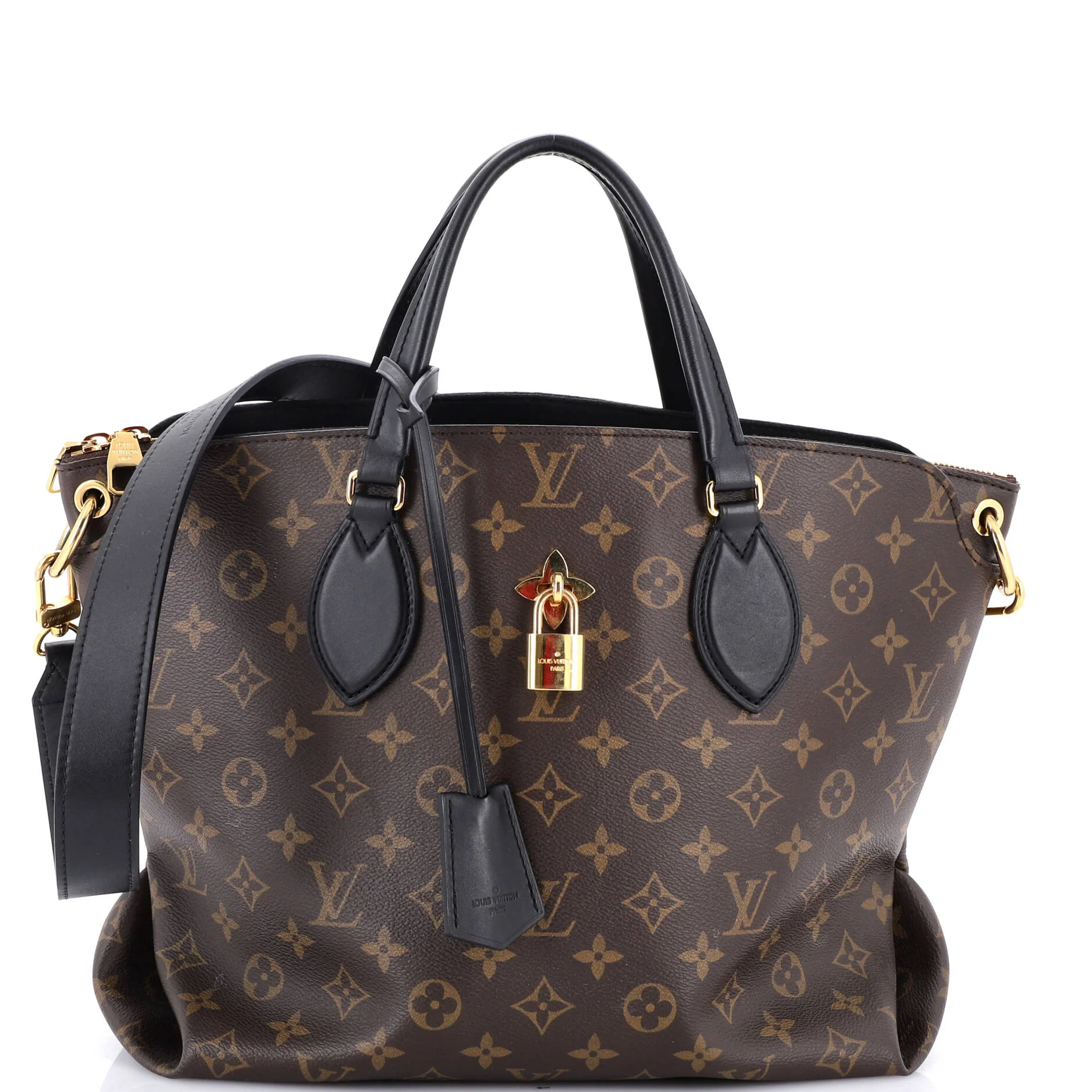 Flower Zipped Tote Monogram Canvas MM