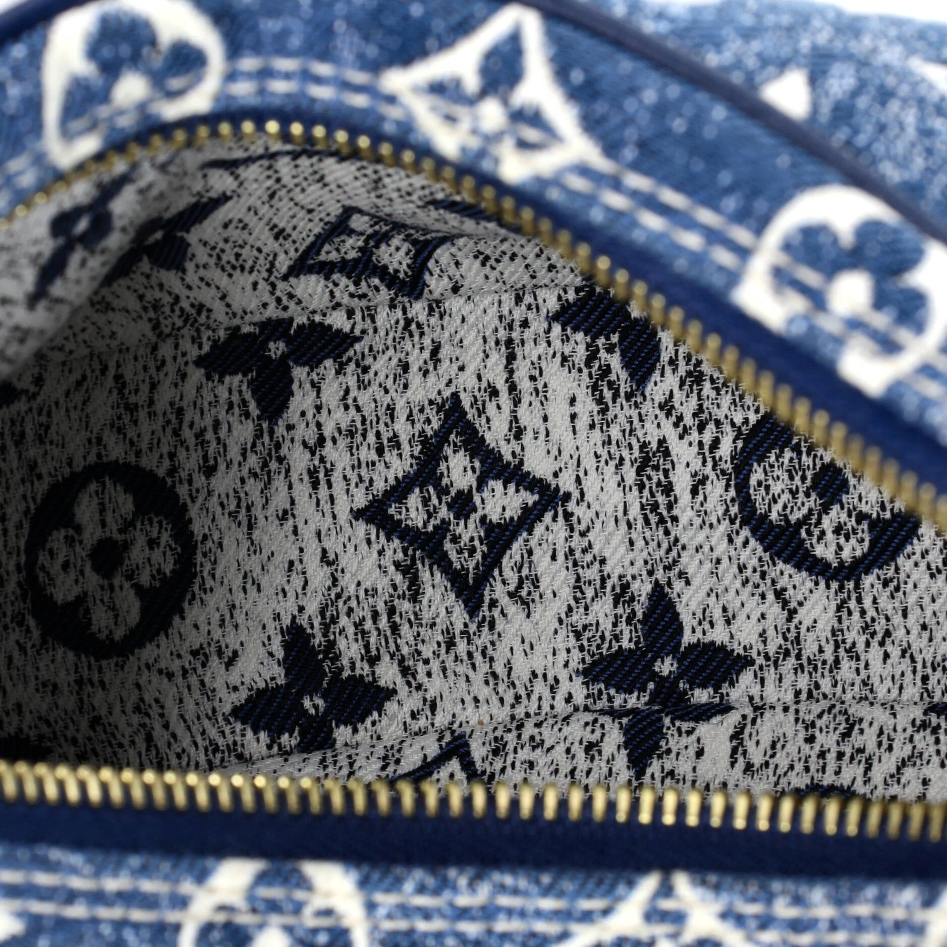 Loop Handbag Monogram Jacquard Denim - Image 5