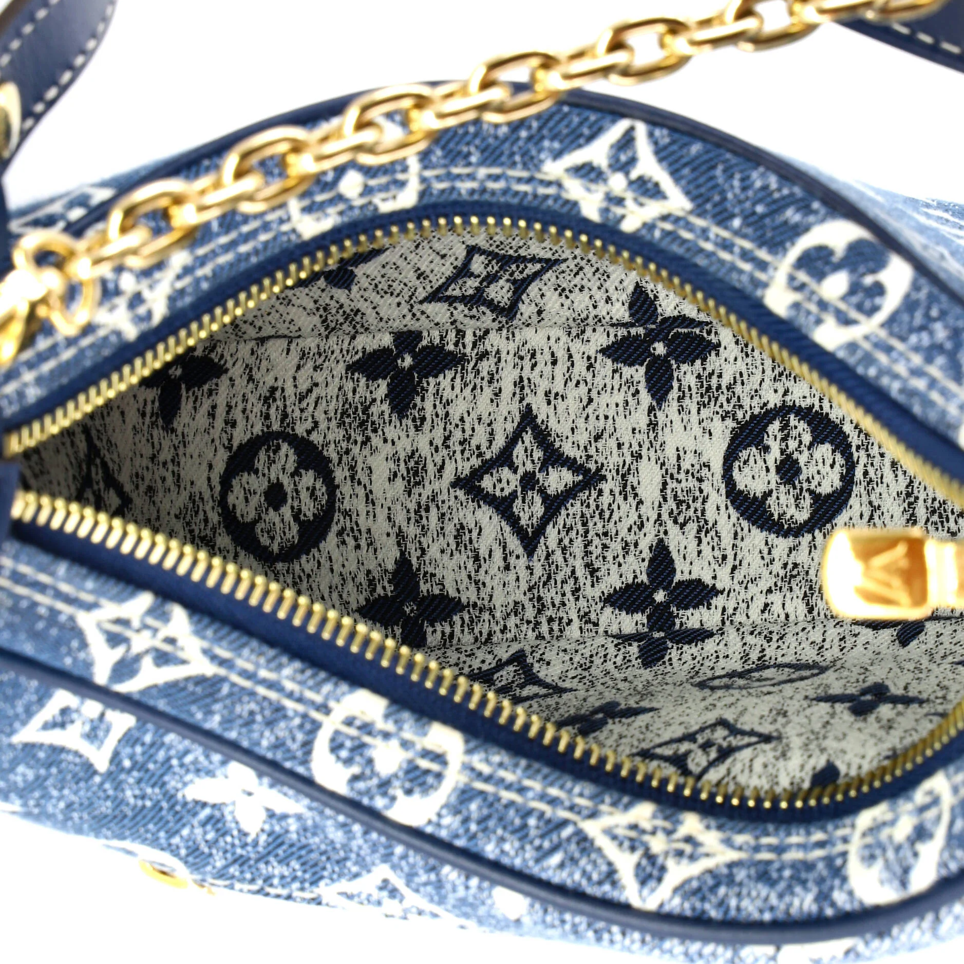 Loop Handbag Monogram Jacquard Denim - Image 5