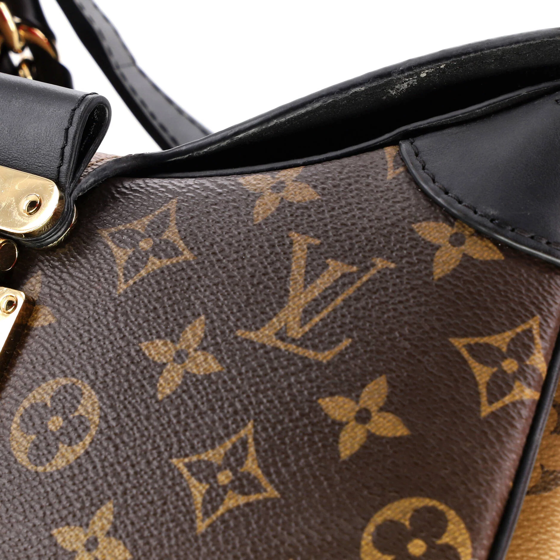LV Twinny Handbag Monogram Canvas and Reverse Monogram Canvas with Leather - Image 8