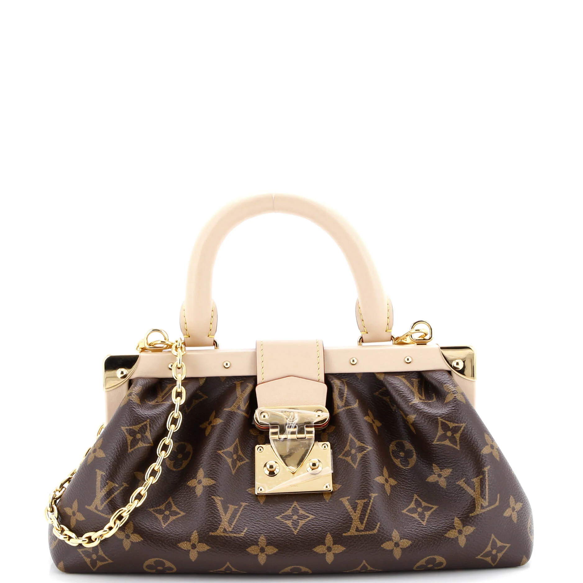 Monogram Top Handle Frame Clutch Monogram Canvas