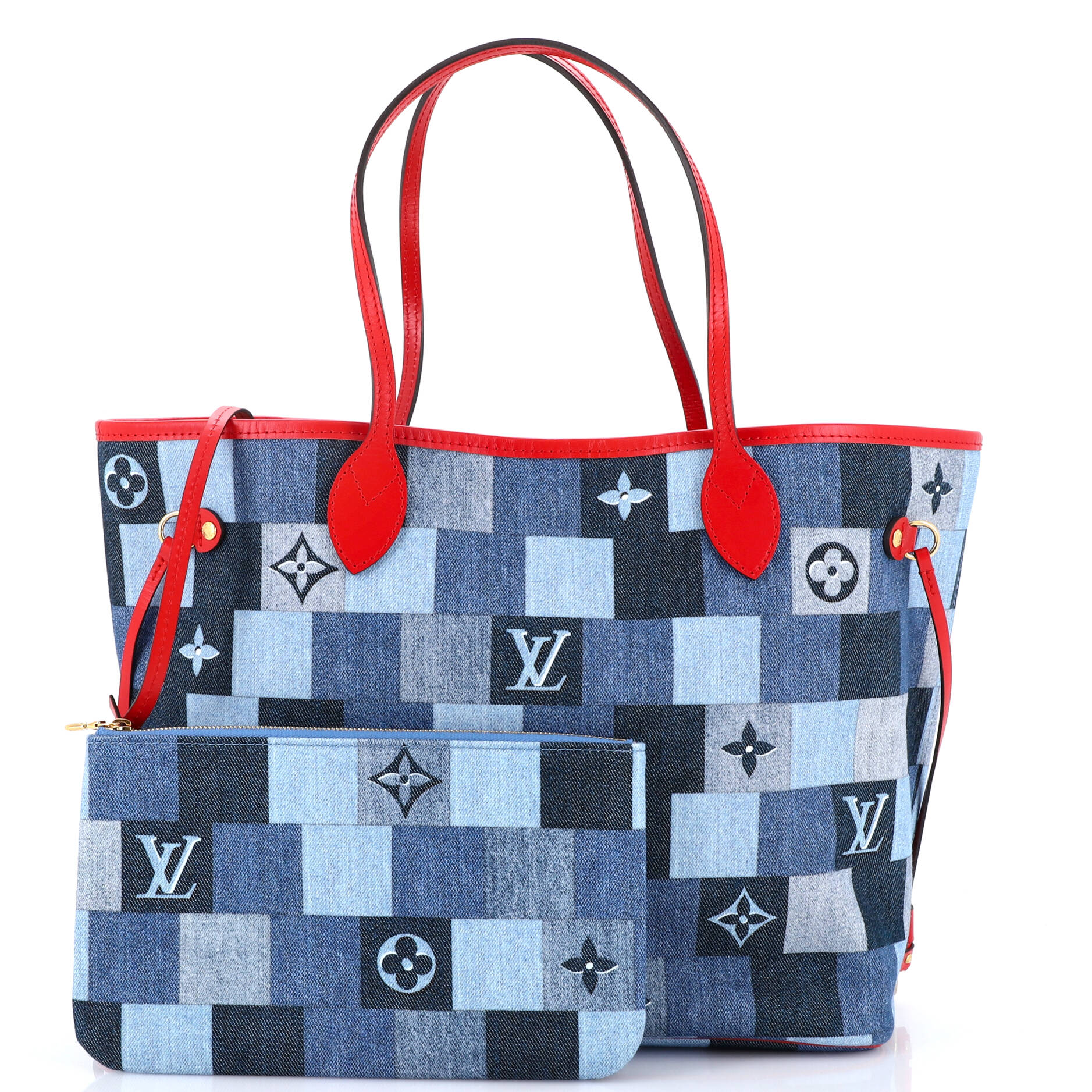 Neverfull Tote Damier and Monogram Patchwork Denim MM - Image 2