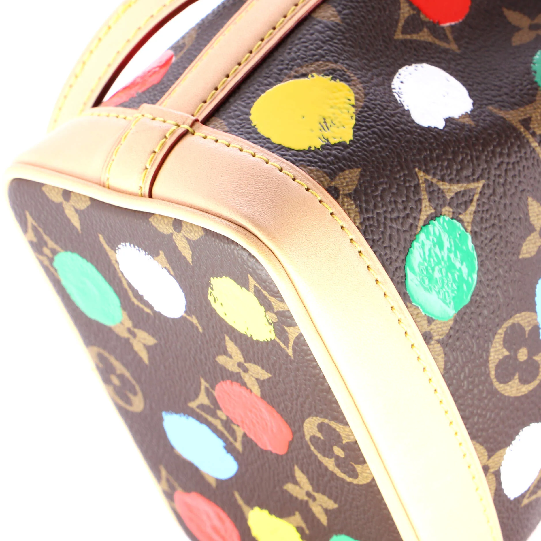 Noe NM Handbag Yayoi Kusama Painted Dots Monogram Canvas Nano - Image 7