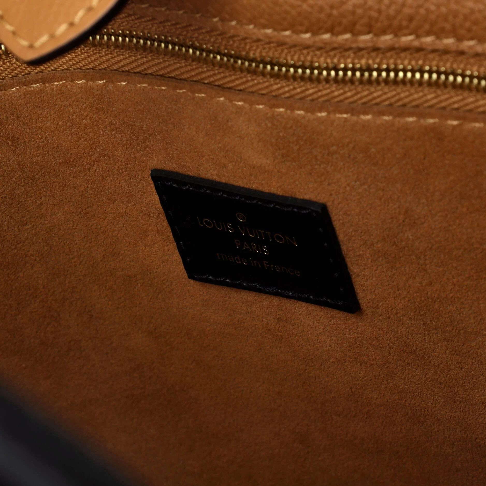 On My Side Tote Leather with Monogram Canvas MM - Image 7