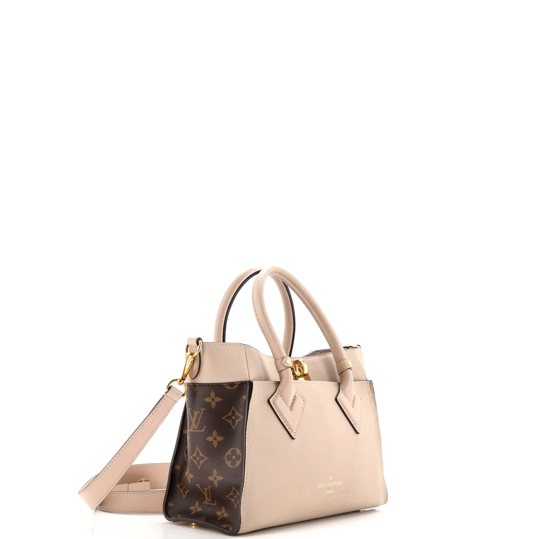 On My Side Tote Leather with Monogram Canvas PM - Image 2