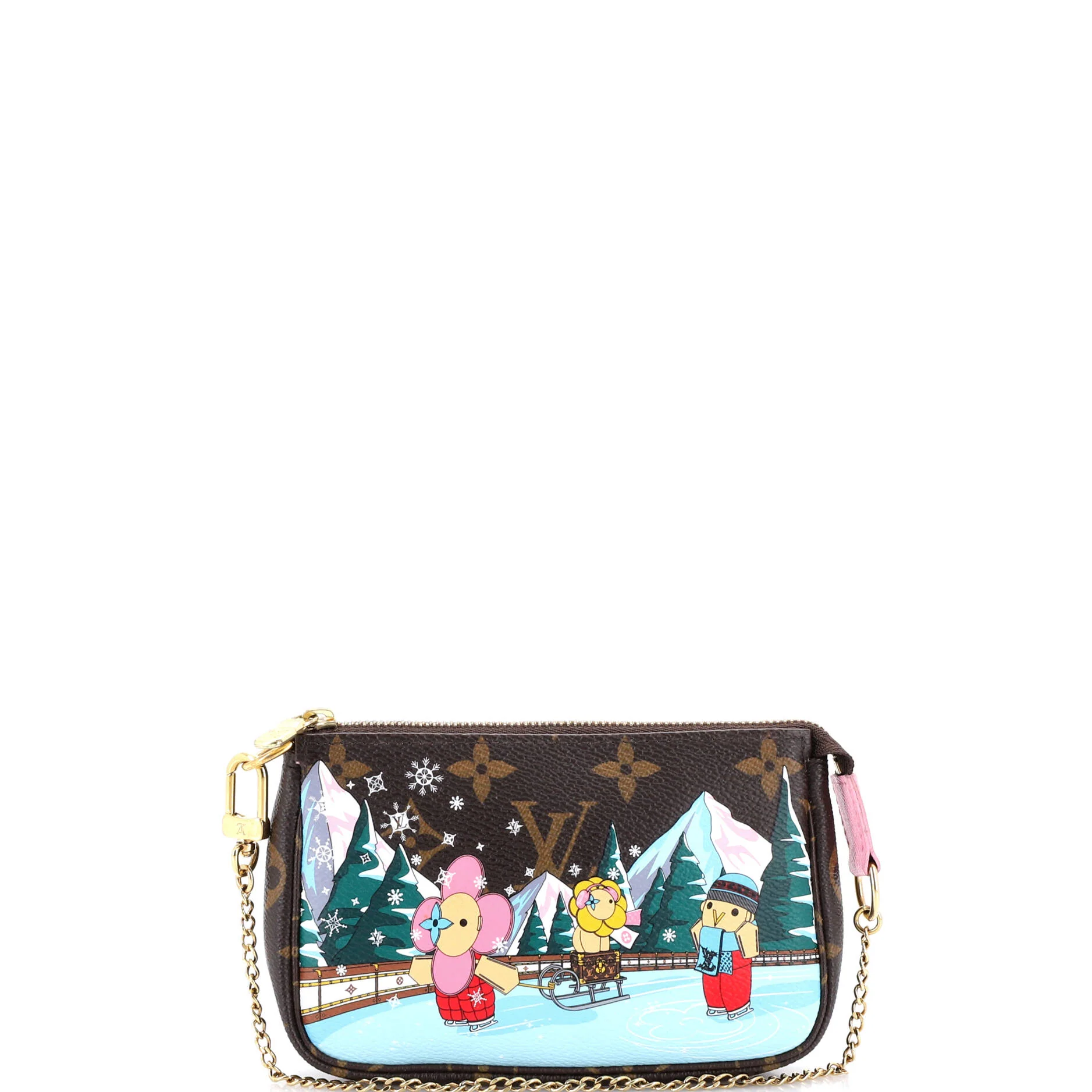 Pochette Accessoires Limited Edition Vivienne Xmas Monogram Canvas Mini