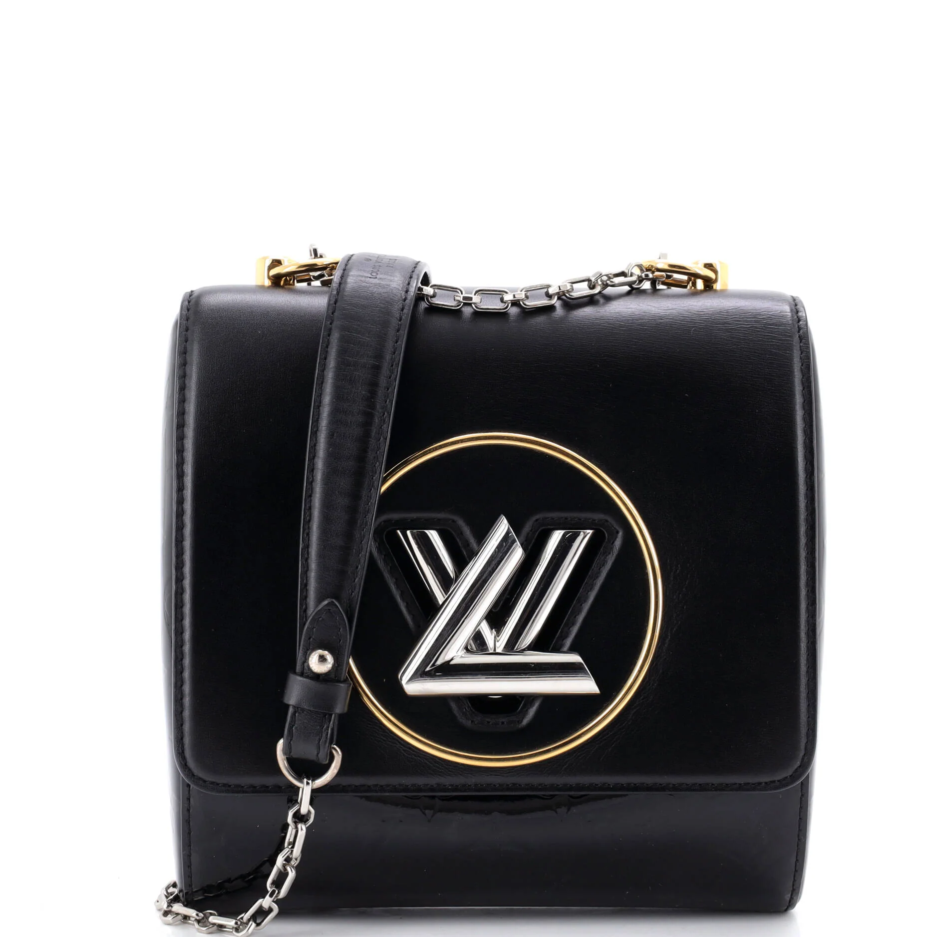 Pochette Twist Handbag Leather with Monogram Vernis