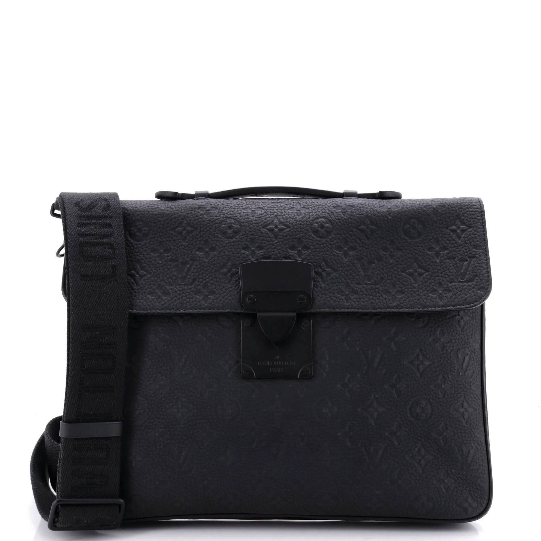 S Lock Briefcase Monogram Taurillon Leather