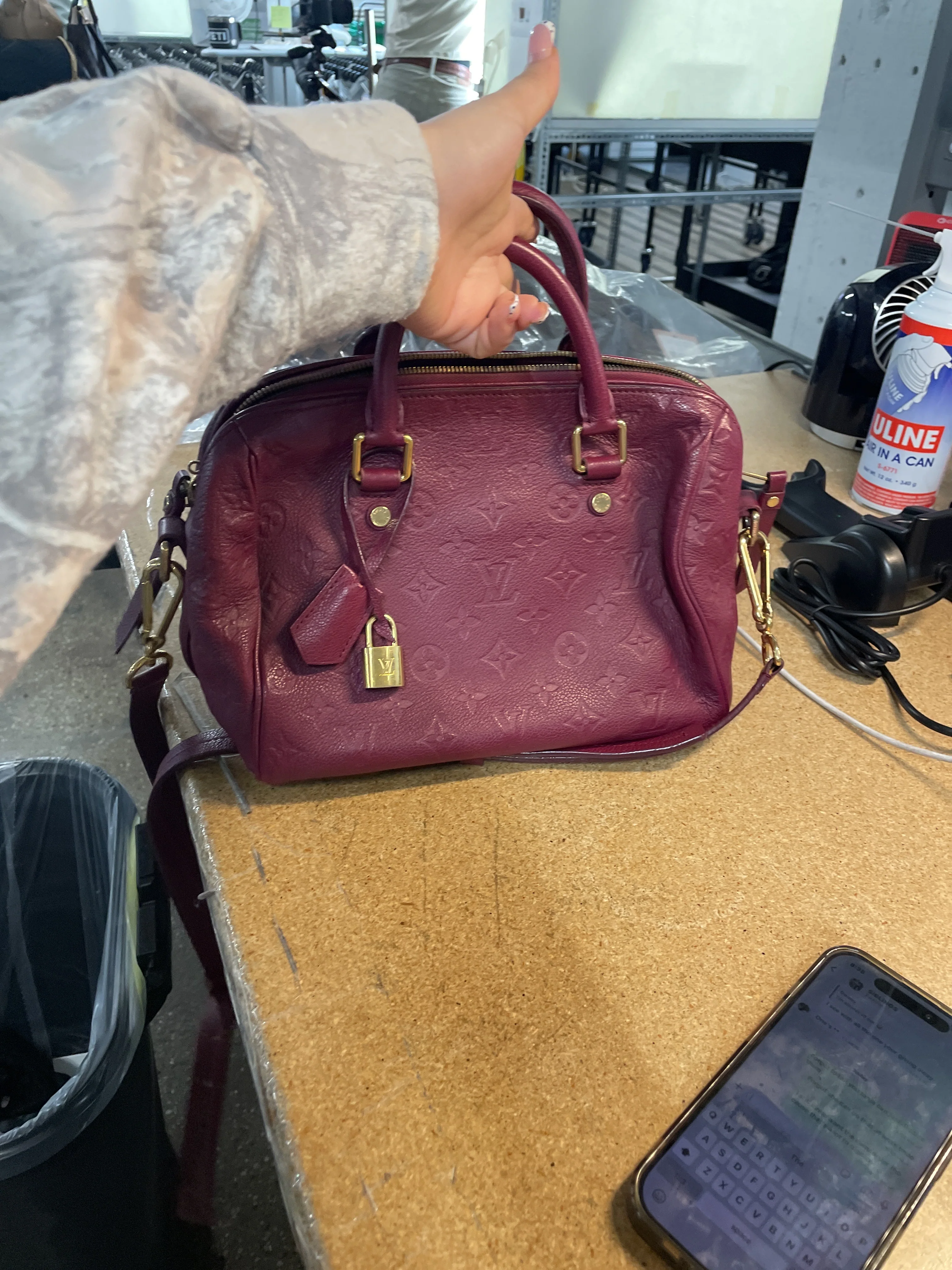 Speedy Bandouliere Bag Monogram Empreinte Leather 25 - Image 9