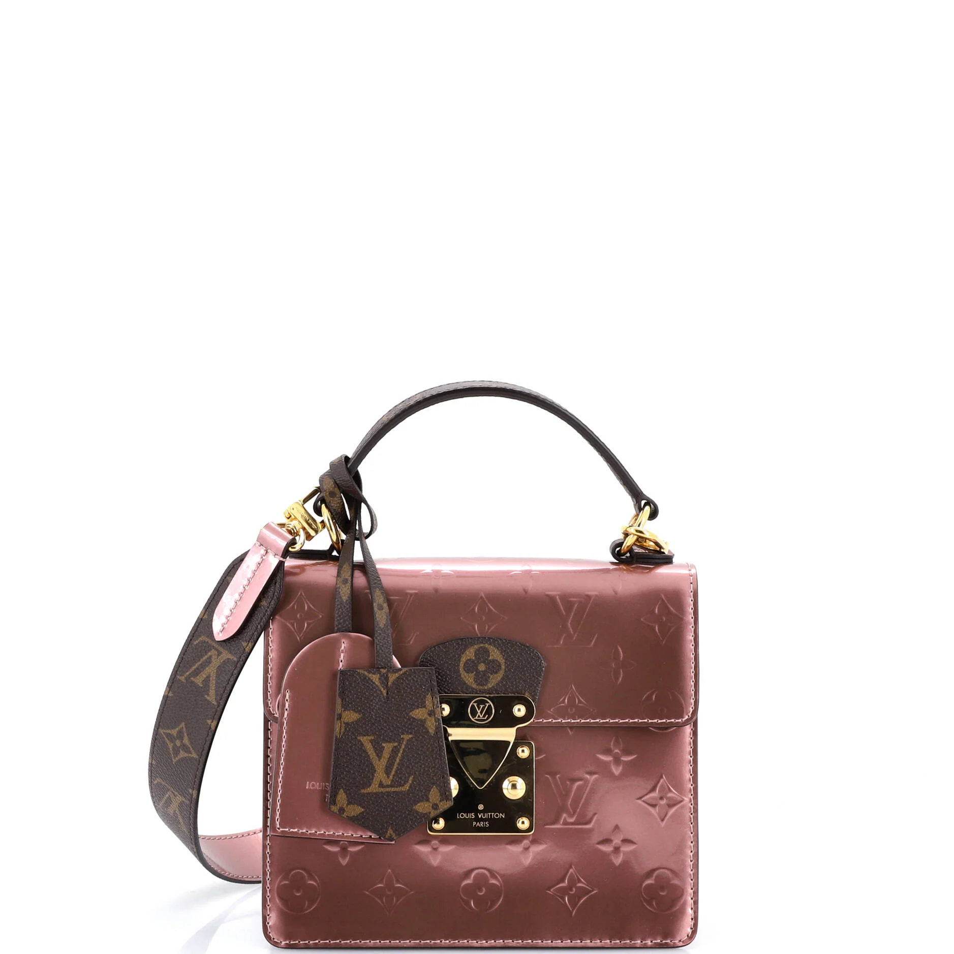 Spring Street NM Handbag Monogram Vernis with Monogram Canvas
