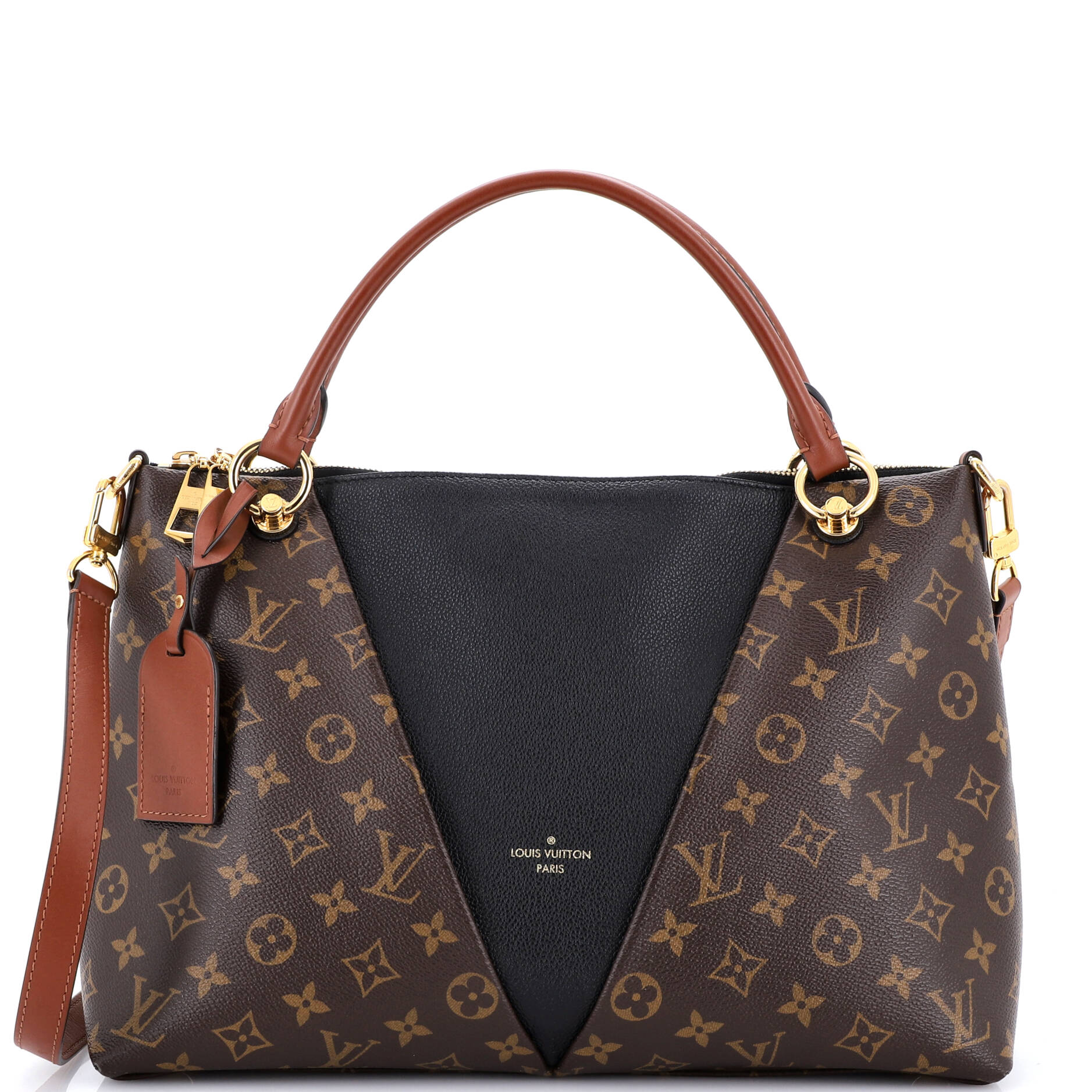 V Tote Monogram Canvas and Leather MM