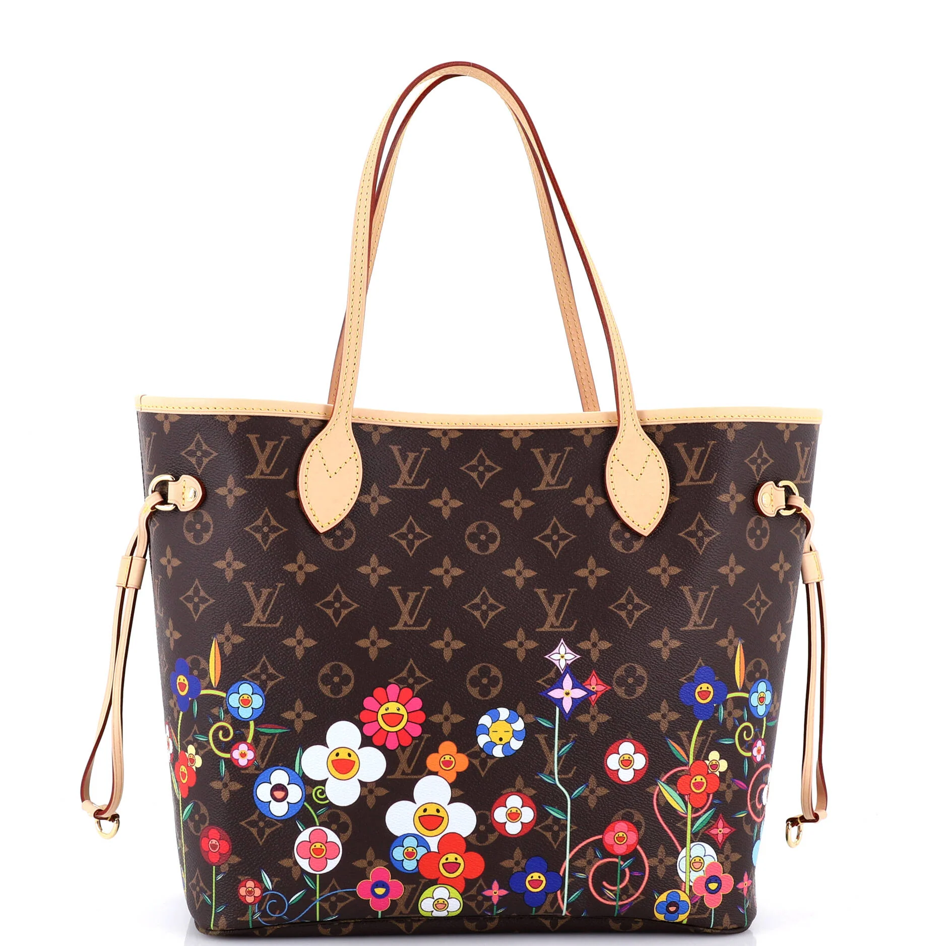 x Takashi Murakami Neverfull NM Tote Flowers Monogram Canvas MM
