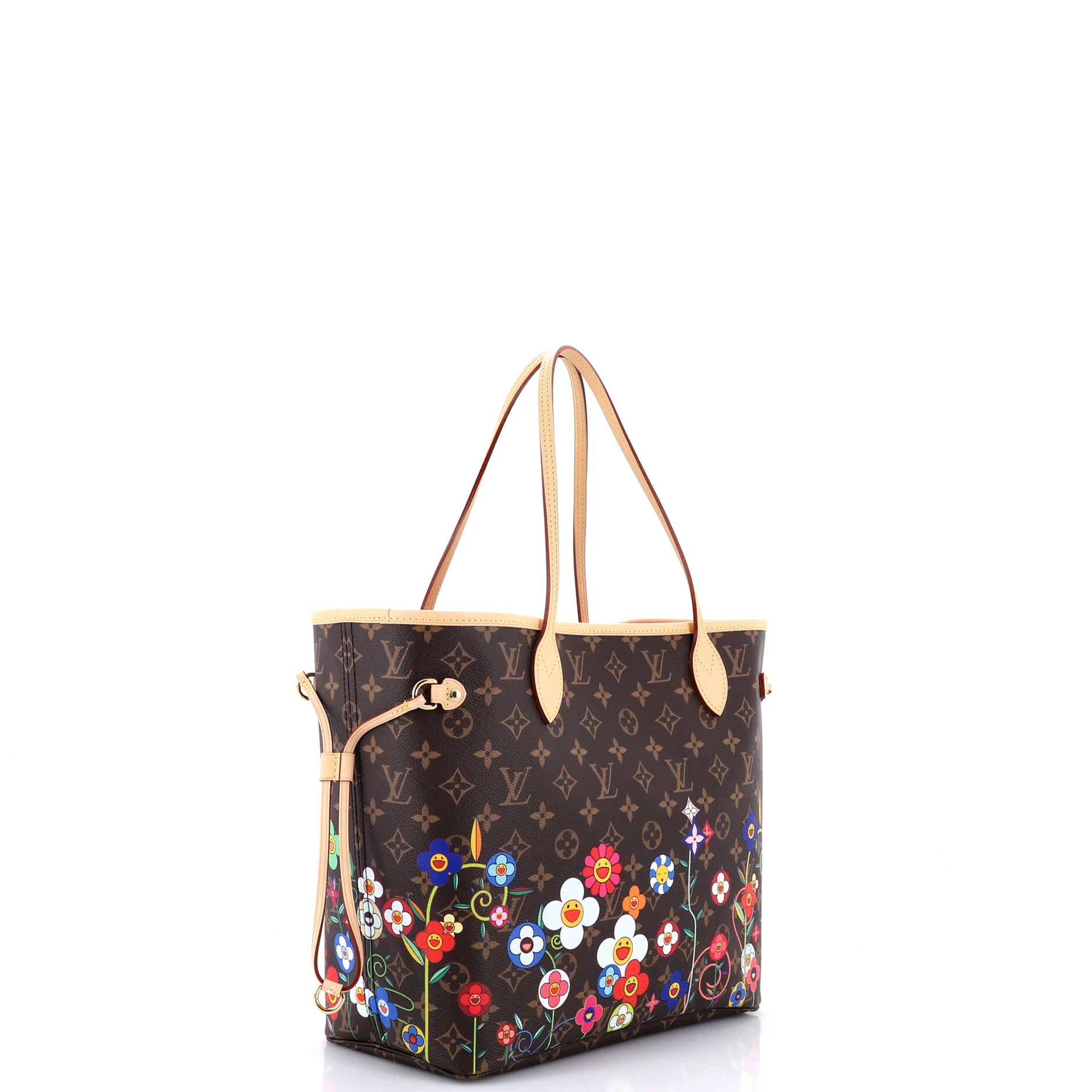 x Takashi Murakami Neverfull NM Tote Flowers Monogram Canvas MM - Image 3