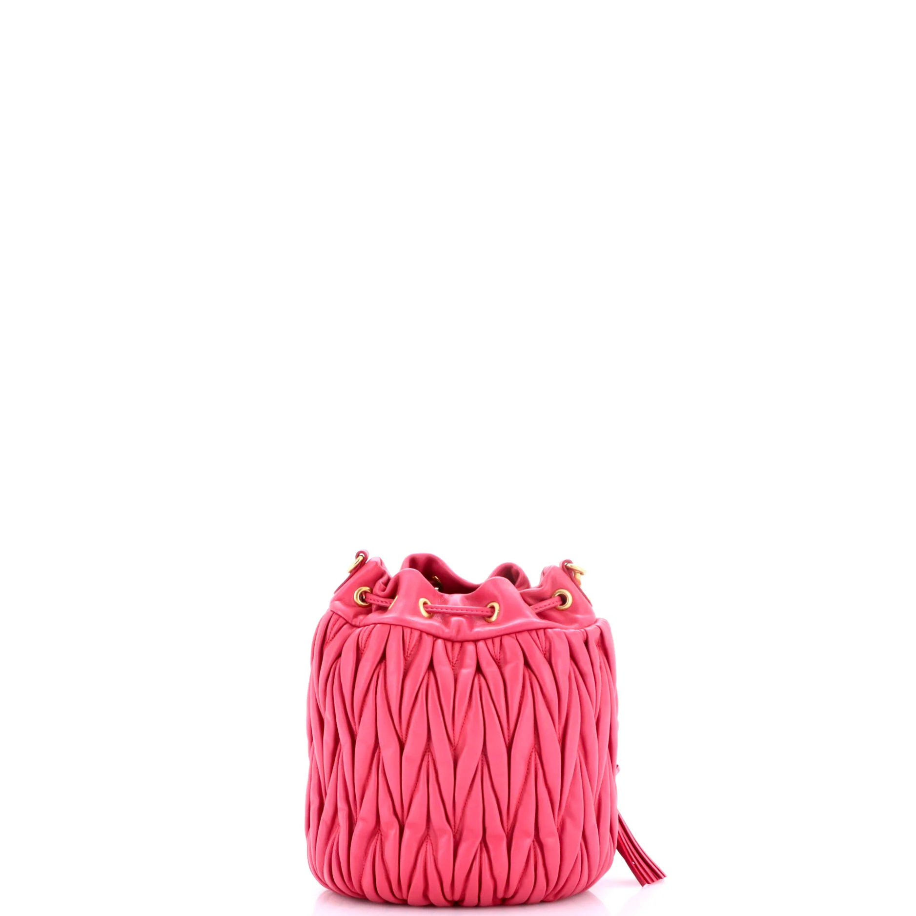 Drawstring Bucket Bag Matelasse Leather Mini - Image 3