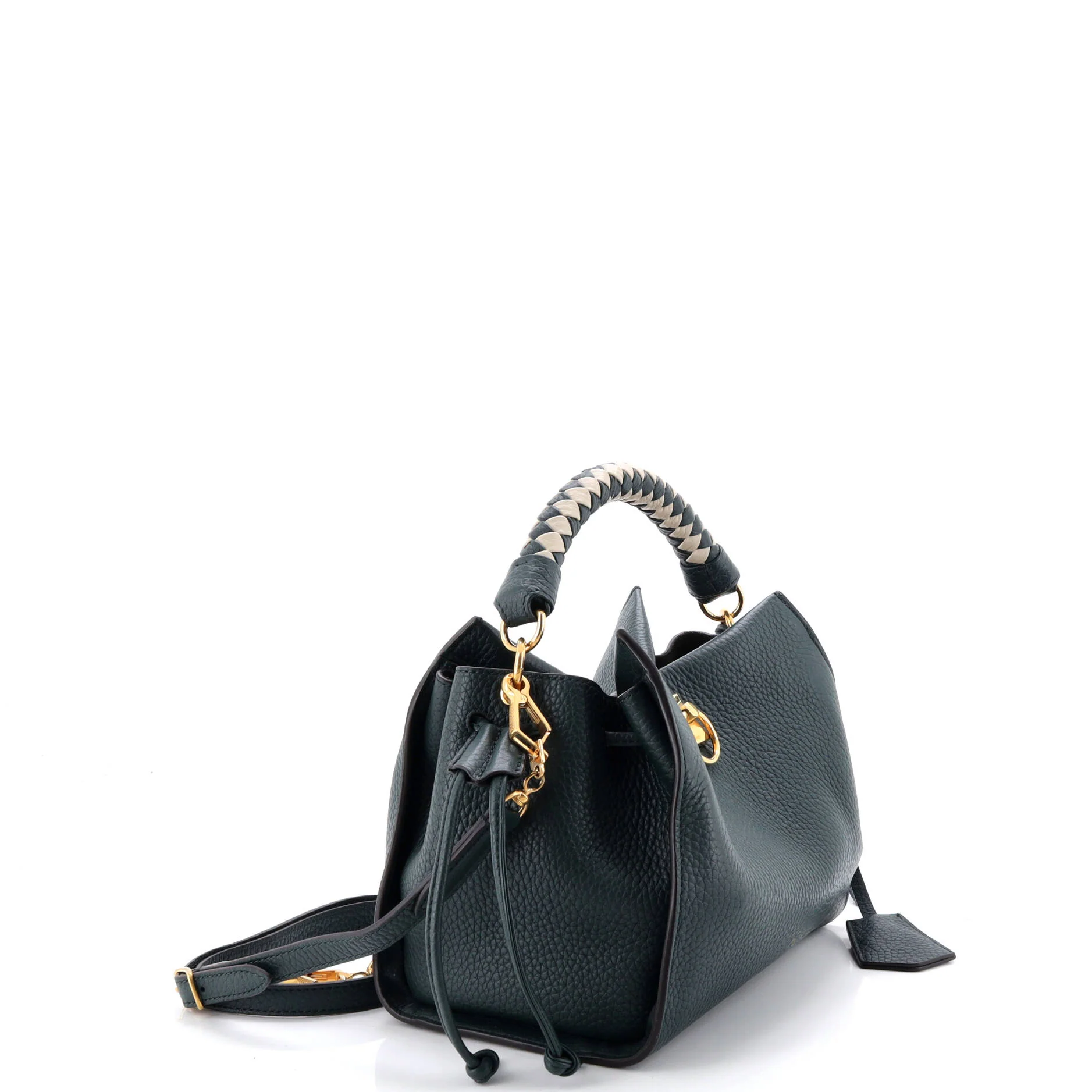 Iris Shoulder Bag Leather with Braided Detail Small - Image 2