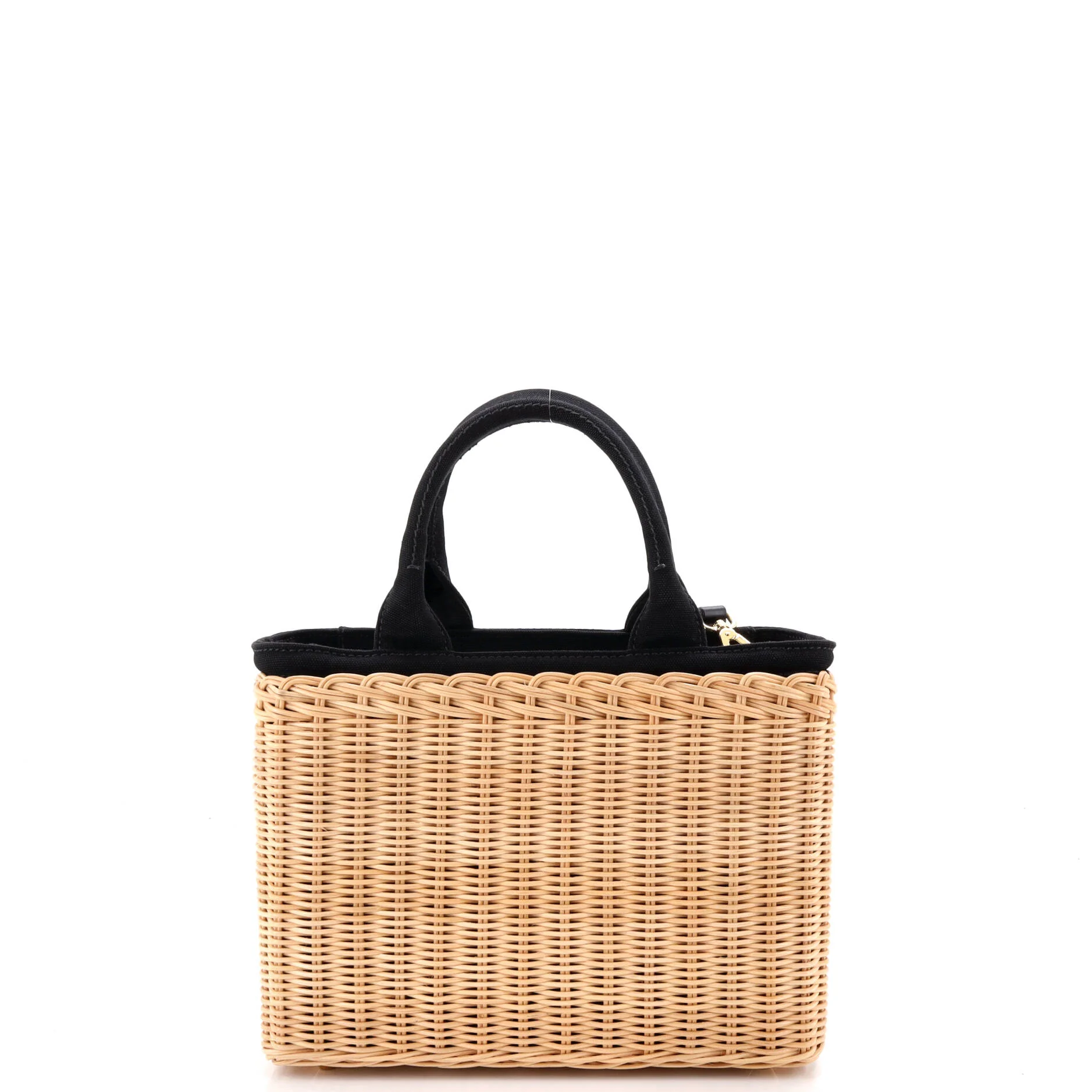 Basket Bag Wicker with Canapa Small - Image 3