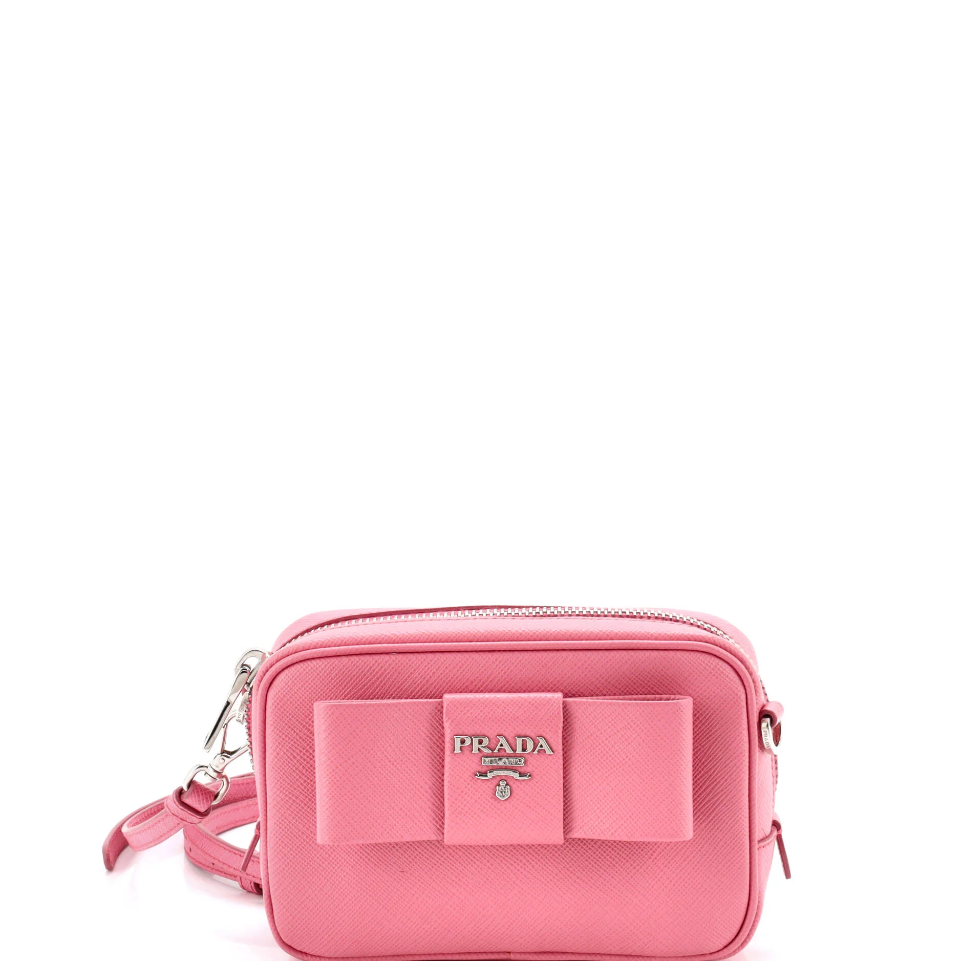 Bow Camera Crossbody Bag Saffiano Leather Mini
