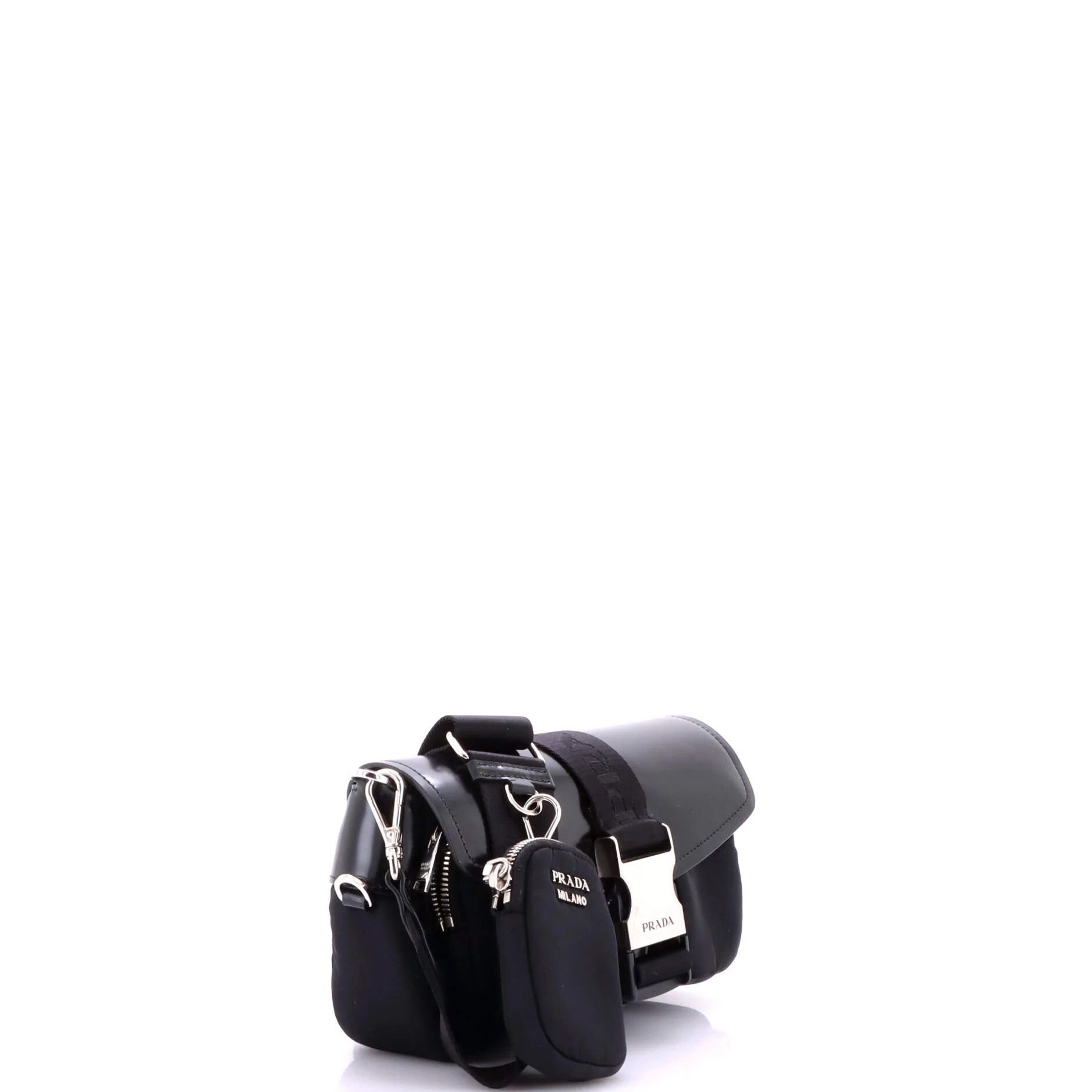Buckle Pocket Crossbody Bag Spazzolato Leather and Tessuto - Image 2