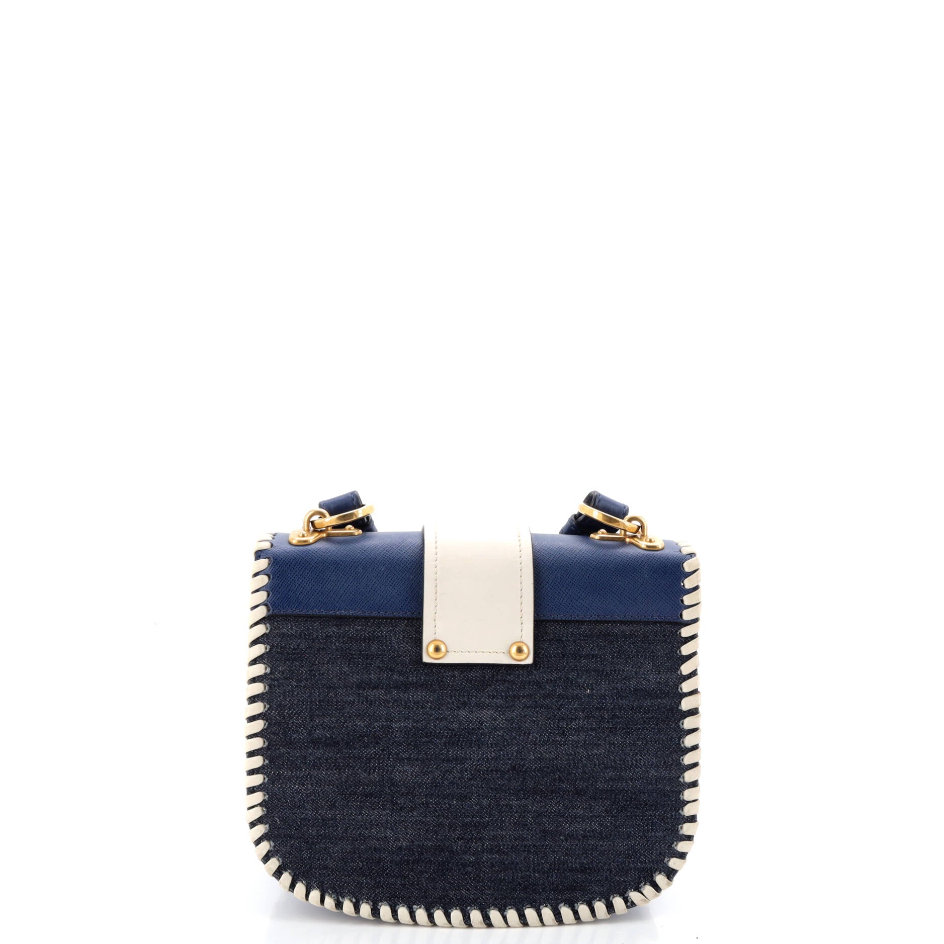 Cahier Crossbody Bag Embellished Denim and Leather Small - Image 3