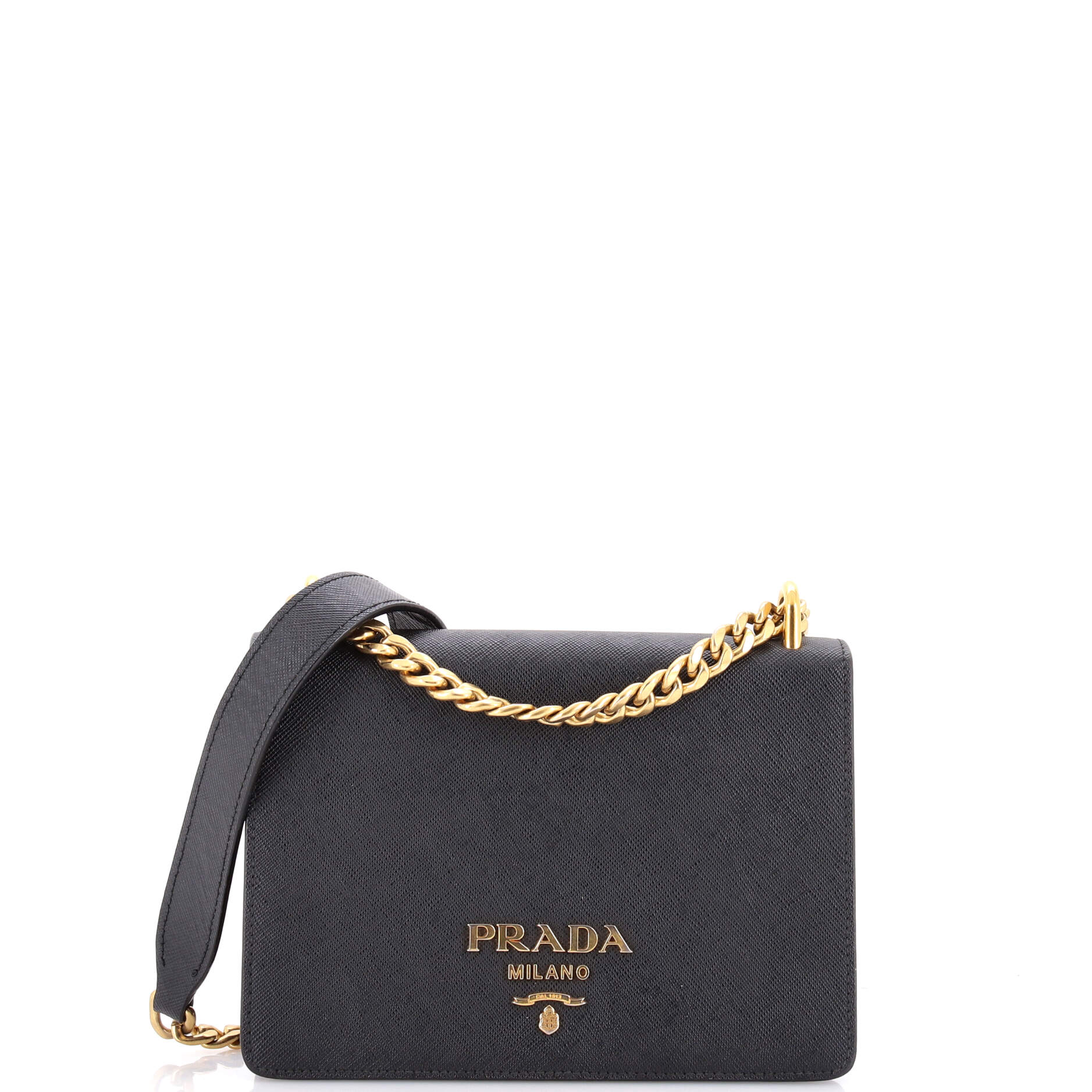 Chain Flap Bag Saffiano Leather Small