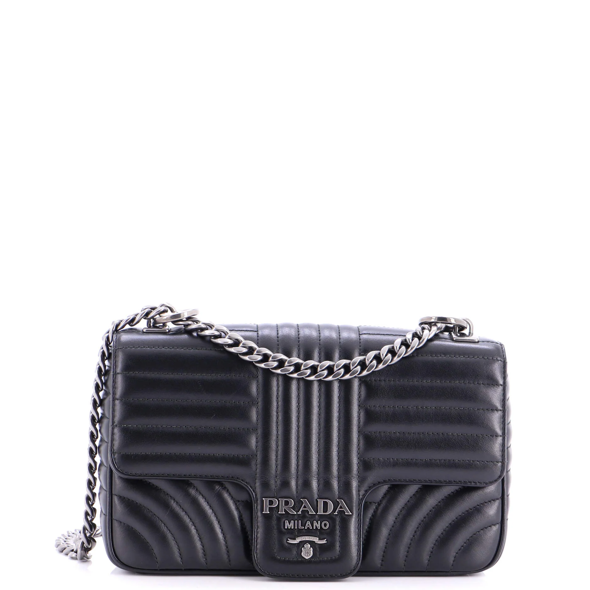 Chain Flap Shoulder Bag Diagramme Quilted Leather Medium