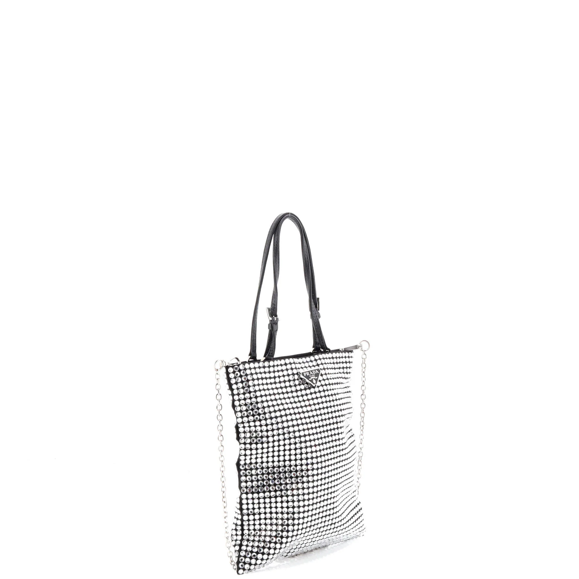Chain Flat Tote Crystal Embellished Satin Mini - Image 2