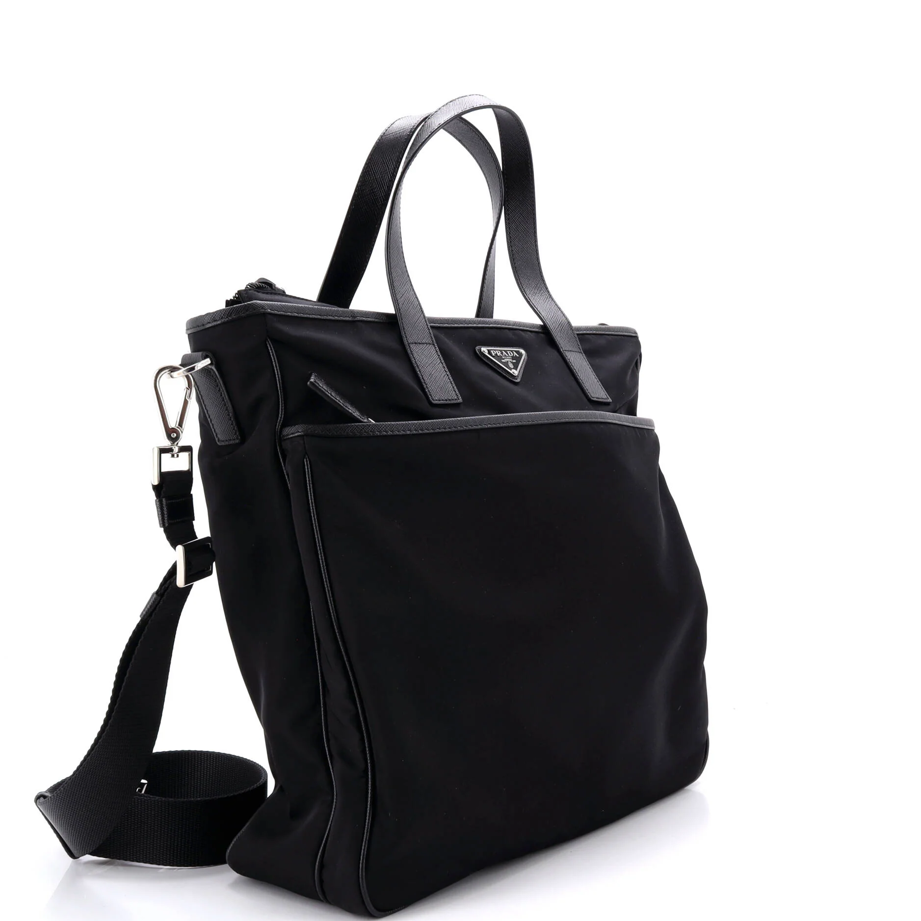 Convertible Front Pocket Briefcase Tote Tessuto with Saffiano Leather Medium - Image 2
