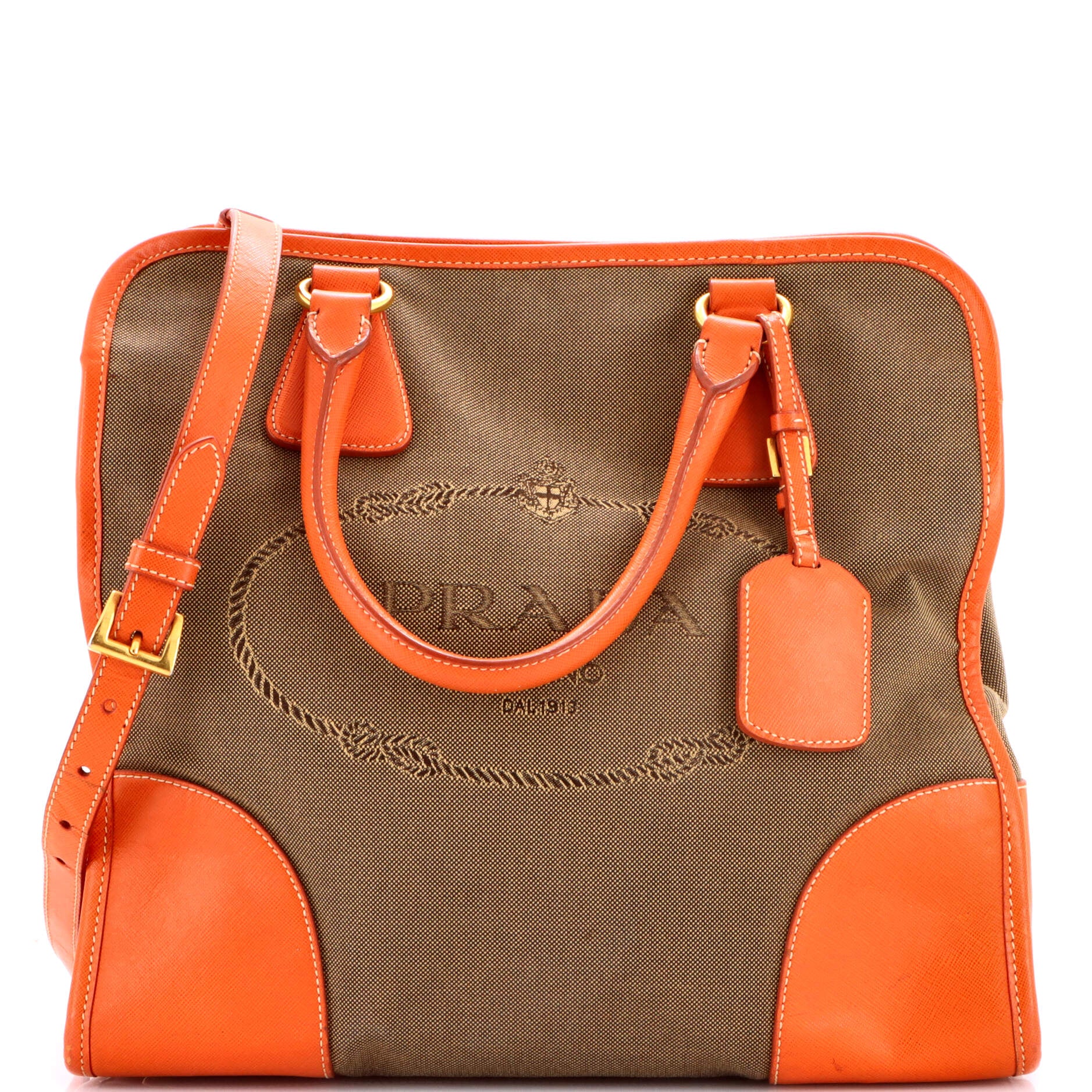 Convertible Tote Canvas and Saffiano Leather Large