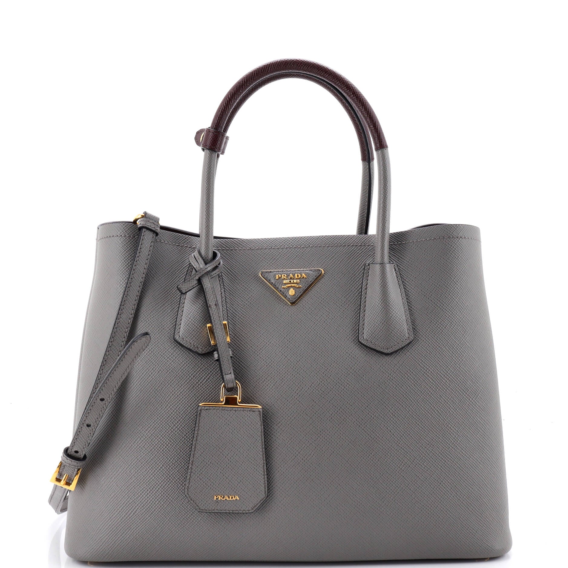 Cuir Double Tote Saffiano Leather Small