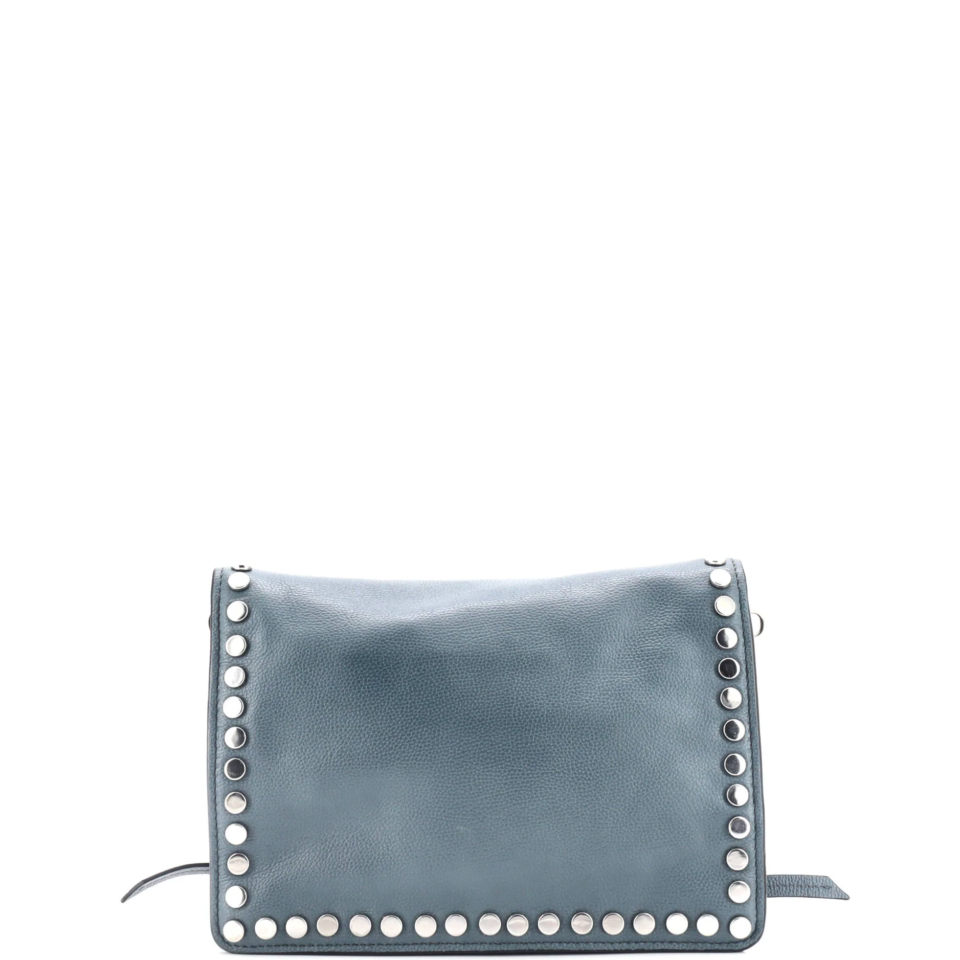 Etiquette Flap Bag Studded Glace Calfskin Small - Image 3