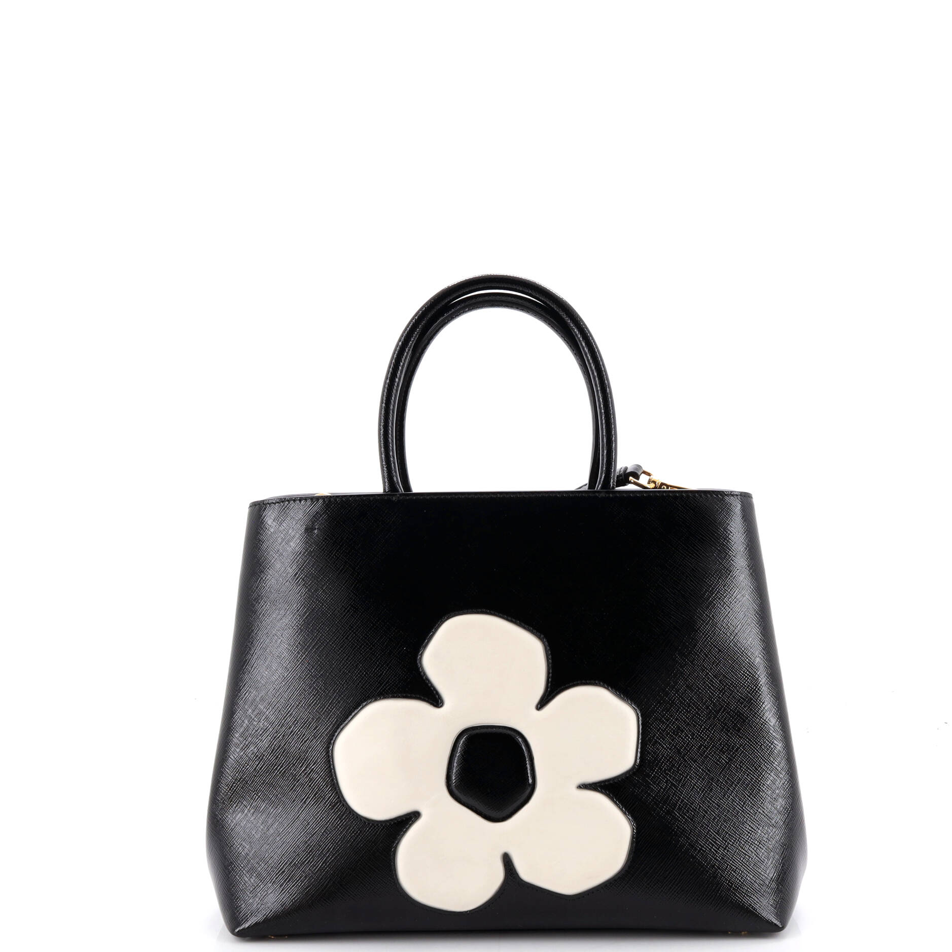 Flowers Convertible Open Tote Vernice Saffiano Leather Medium - Image 3