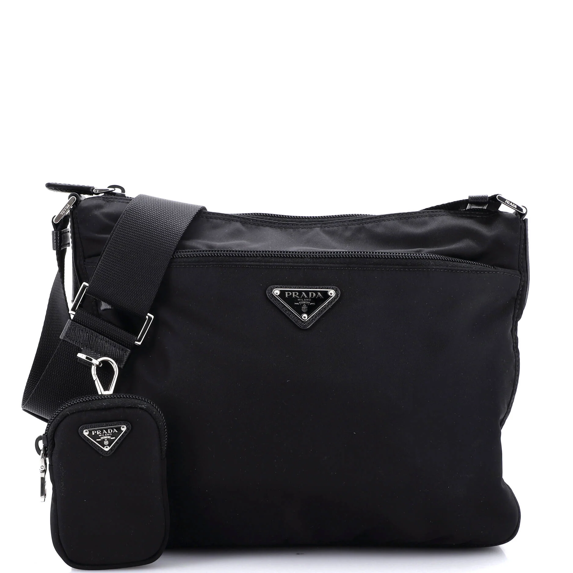 Front Zip Messenger Bag Re-Nylon Medium