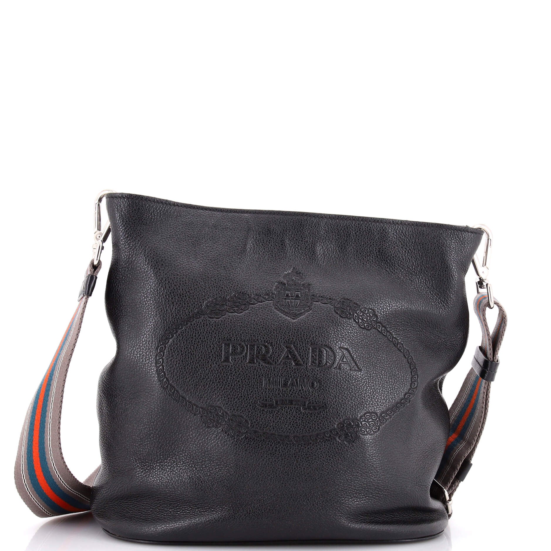Logo Bucket Messenger Bag Vitello Phenix Medium