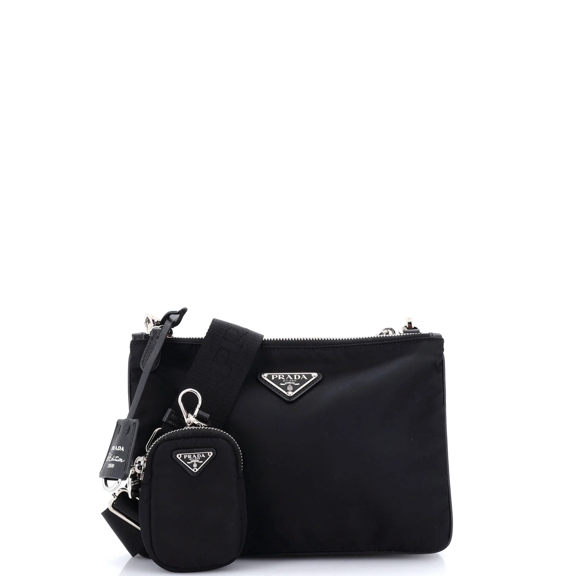 Re-Edition 2000 Double Zip Shoulder Bag Tessuto Small