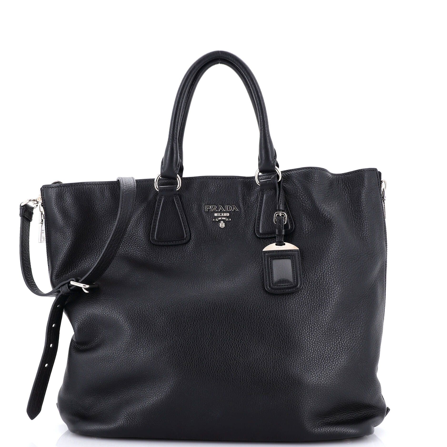 Side Zip Convertible Tote Vitello Daino Large