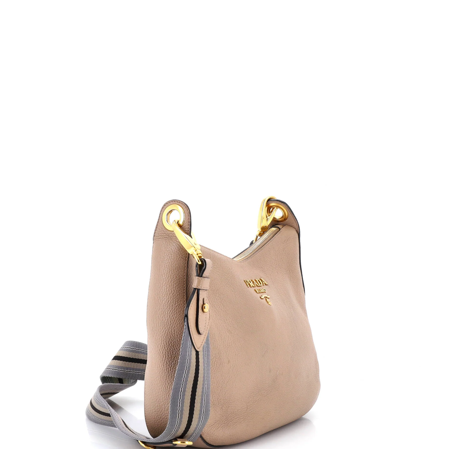 Striped Strap Zip Hobo Vitello Daino Medium - Image 2