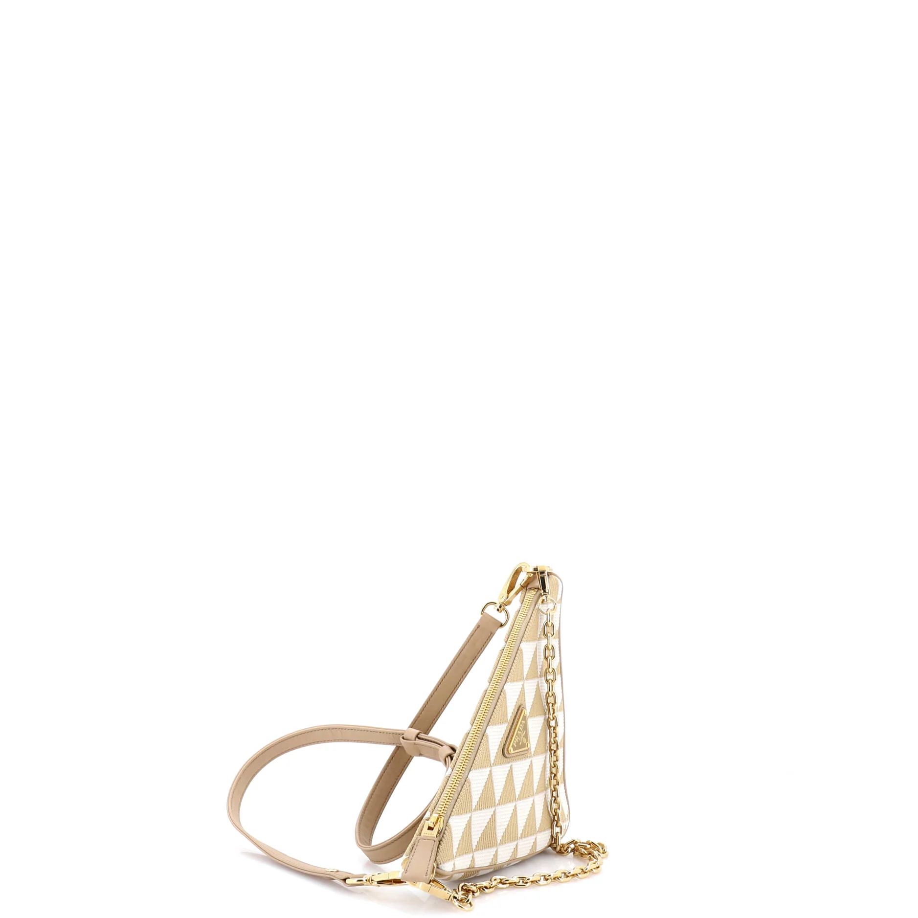 Symbole Triangle Bag Leather and Jacquard Mini - Image 2