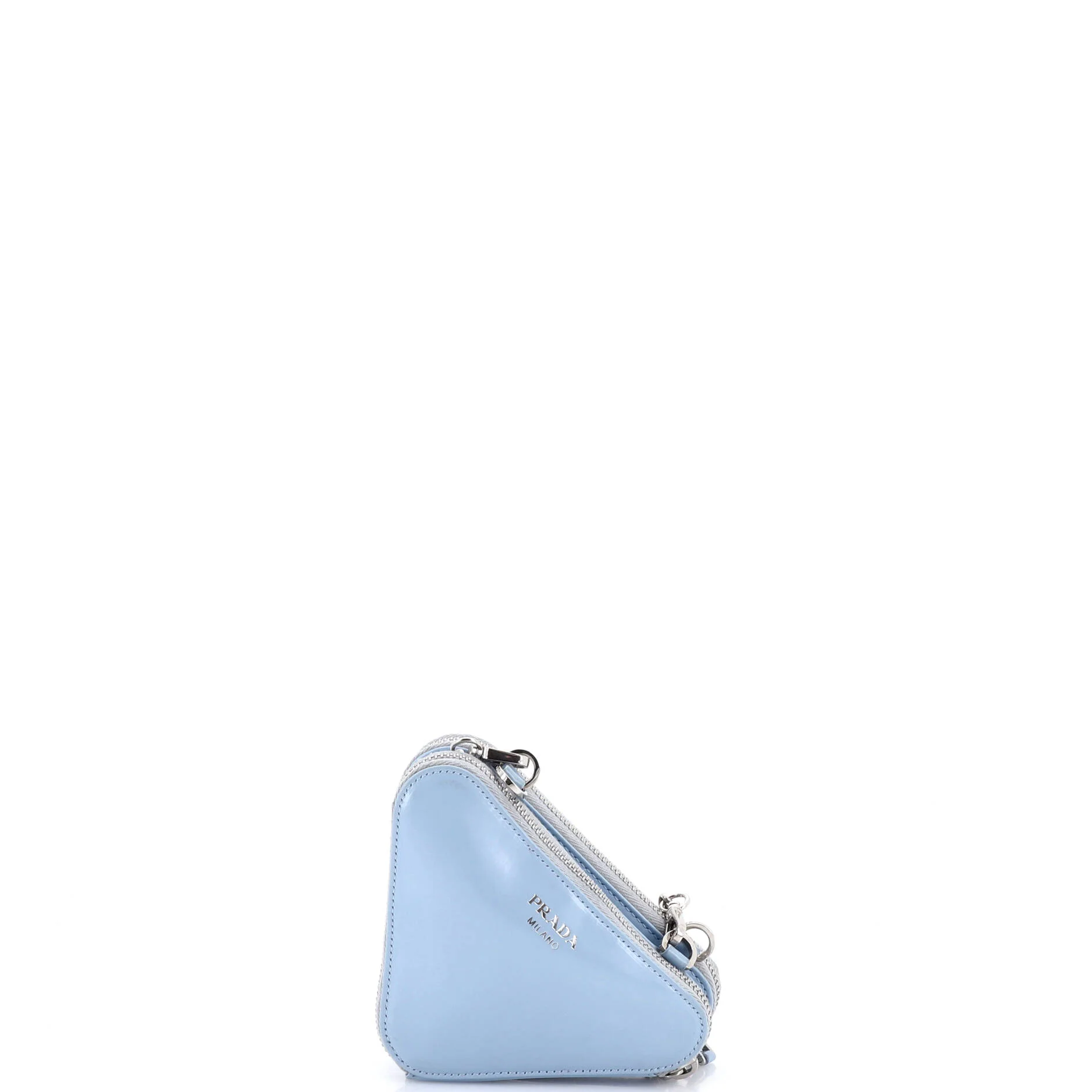 Triangle Double Pouch Crossbody Crystal Embellished Satin Mini - Image 3