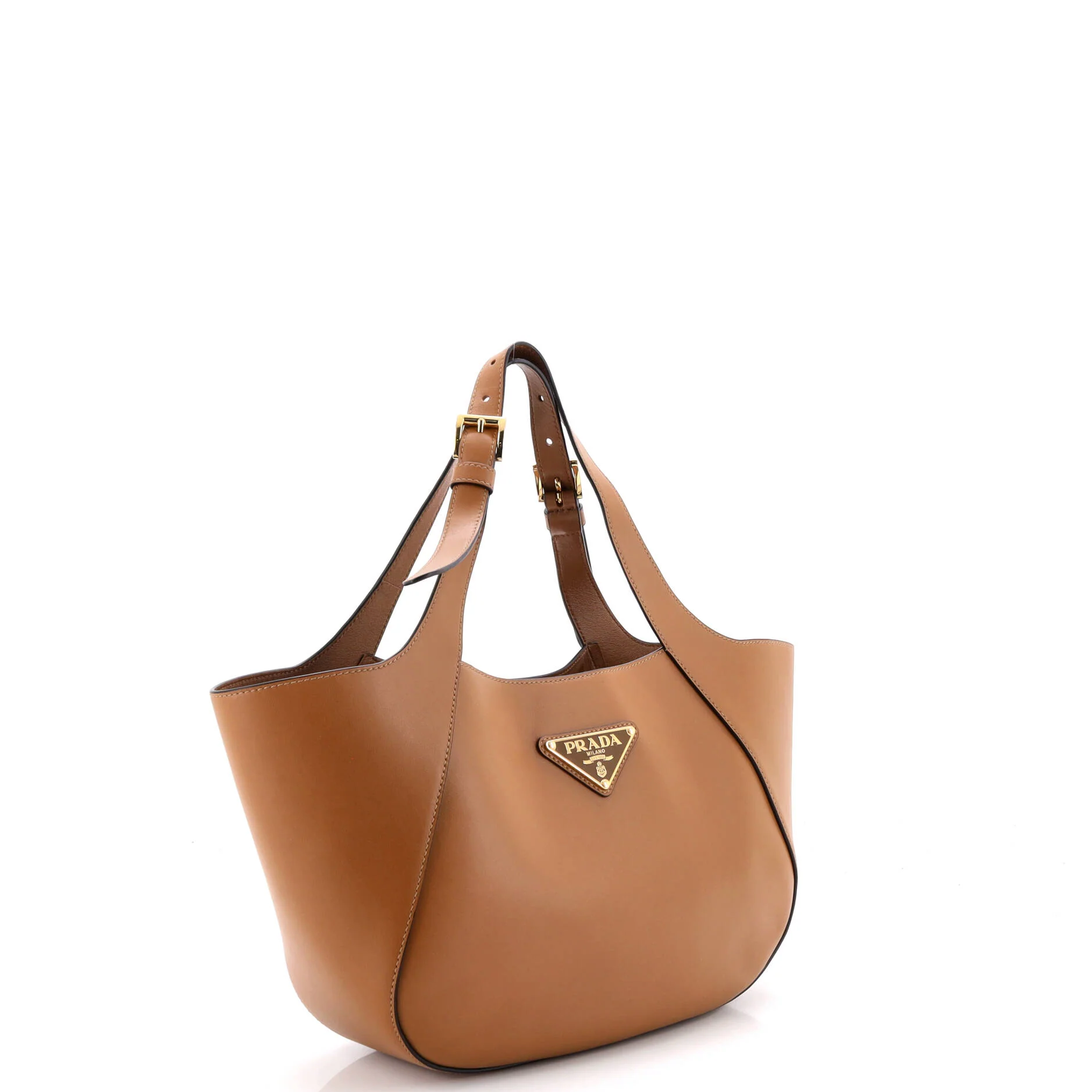 Triangle Logo Buckle Handle Tote City Calfskin Medium - Image 2