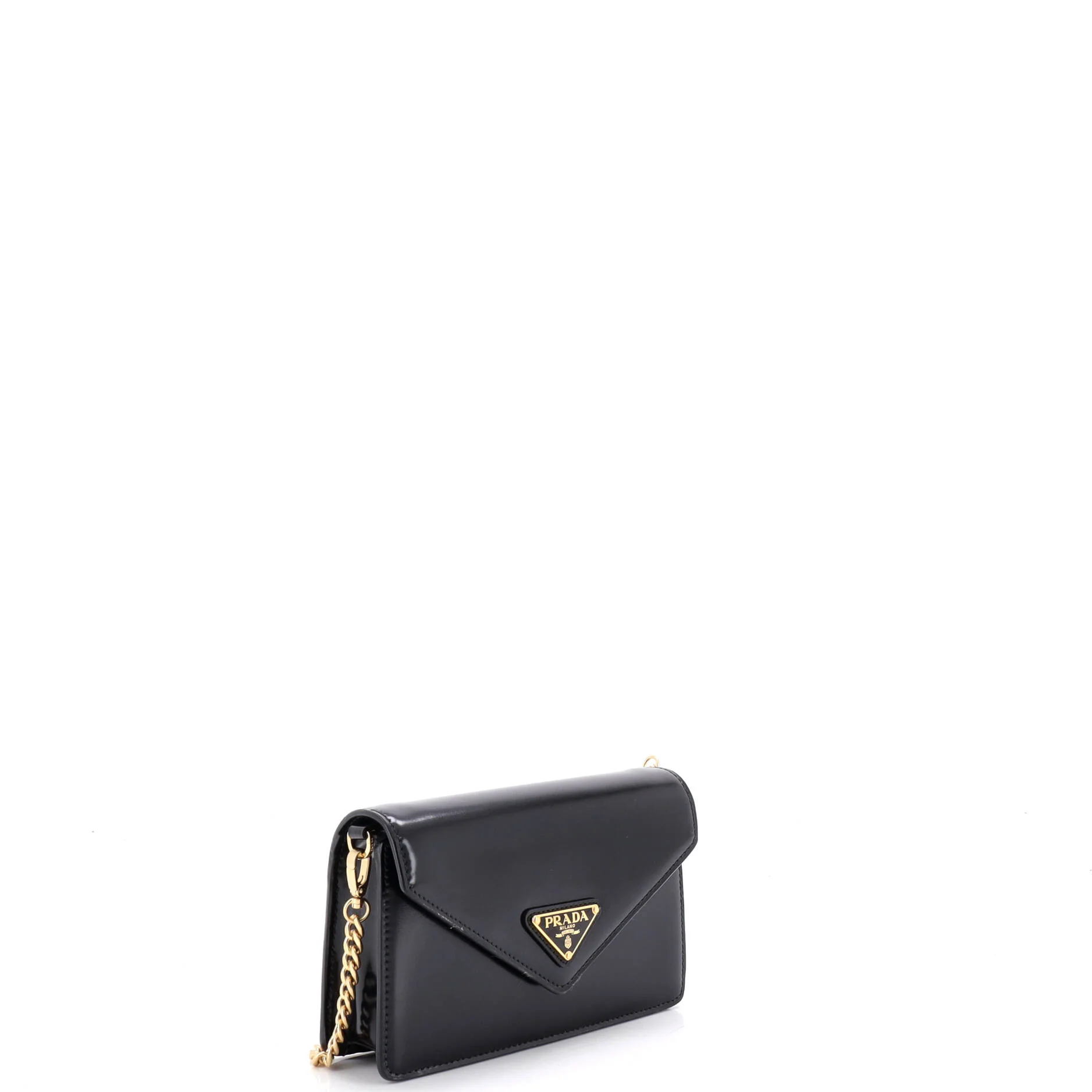 Triangle Logo Envelope Chain Crossbody Bag Leather - Image 2