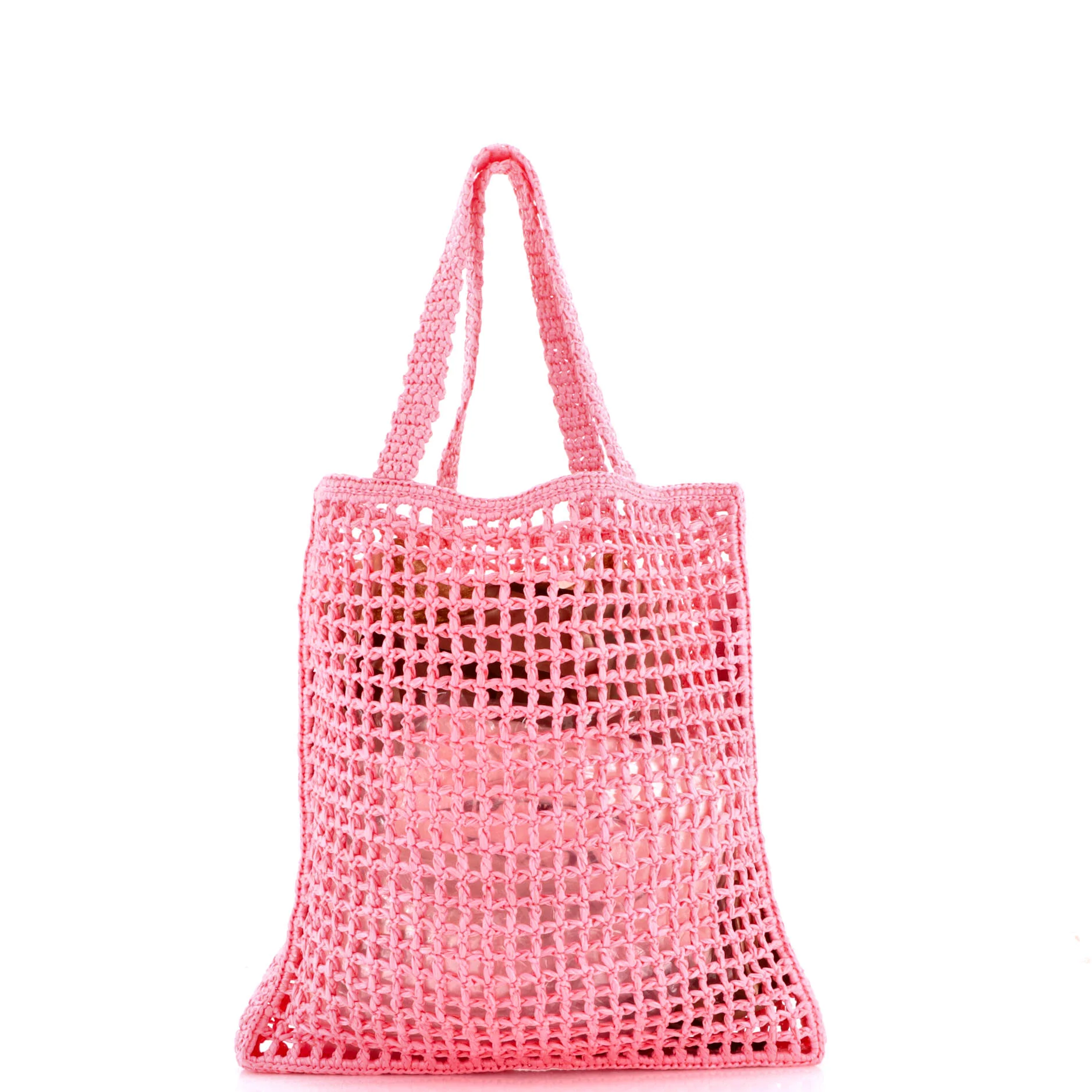 Triangle Logo Open Tote Raffia - Image 3